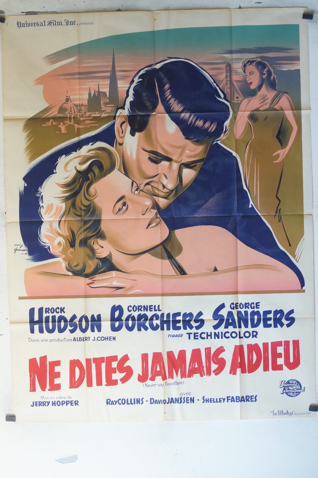 NE DITES JAMAIS ADIEU POSTER ORIGINAL120x160 Rock Hudson , Cornell Borchers