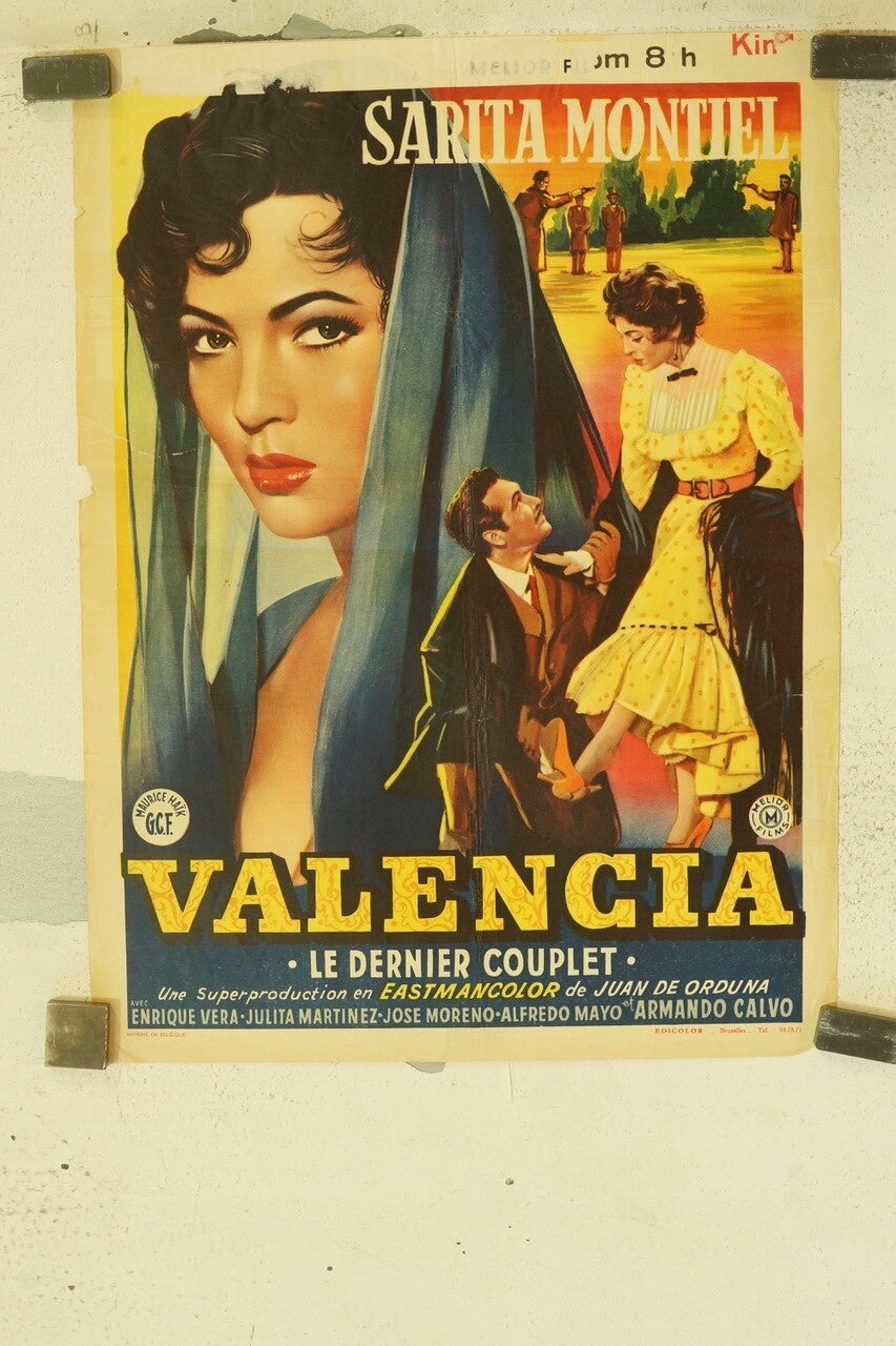 VALENCIA, BELGIAN MOVIE POSTER 45x37 SARITA MONTIEL