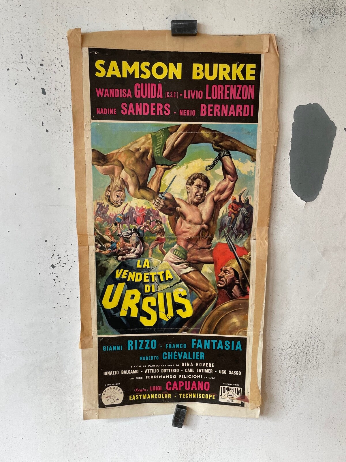 LA VENDETTA DI URSUS MOVIE POSTER ORIGINAL 33X66 SAMSON BURKE
