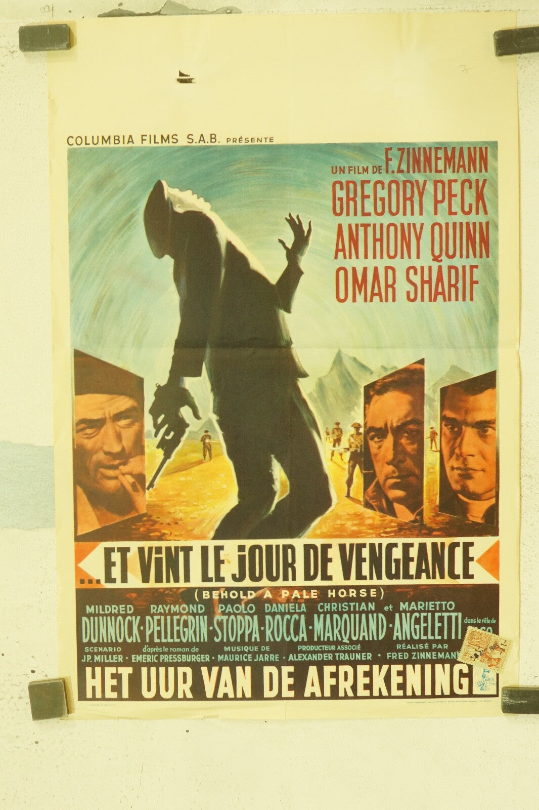 ET VINT LE JOUR DE VENGEANCE, BELGIAN MOVIE POSTER 56X37 GREGORY PECK – ANTHONY