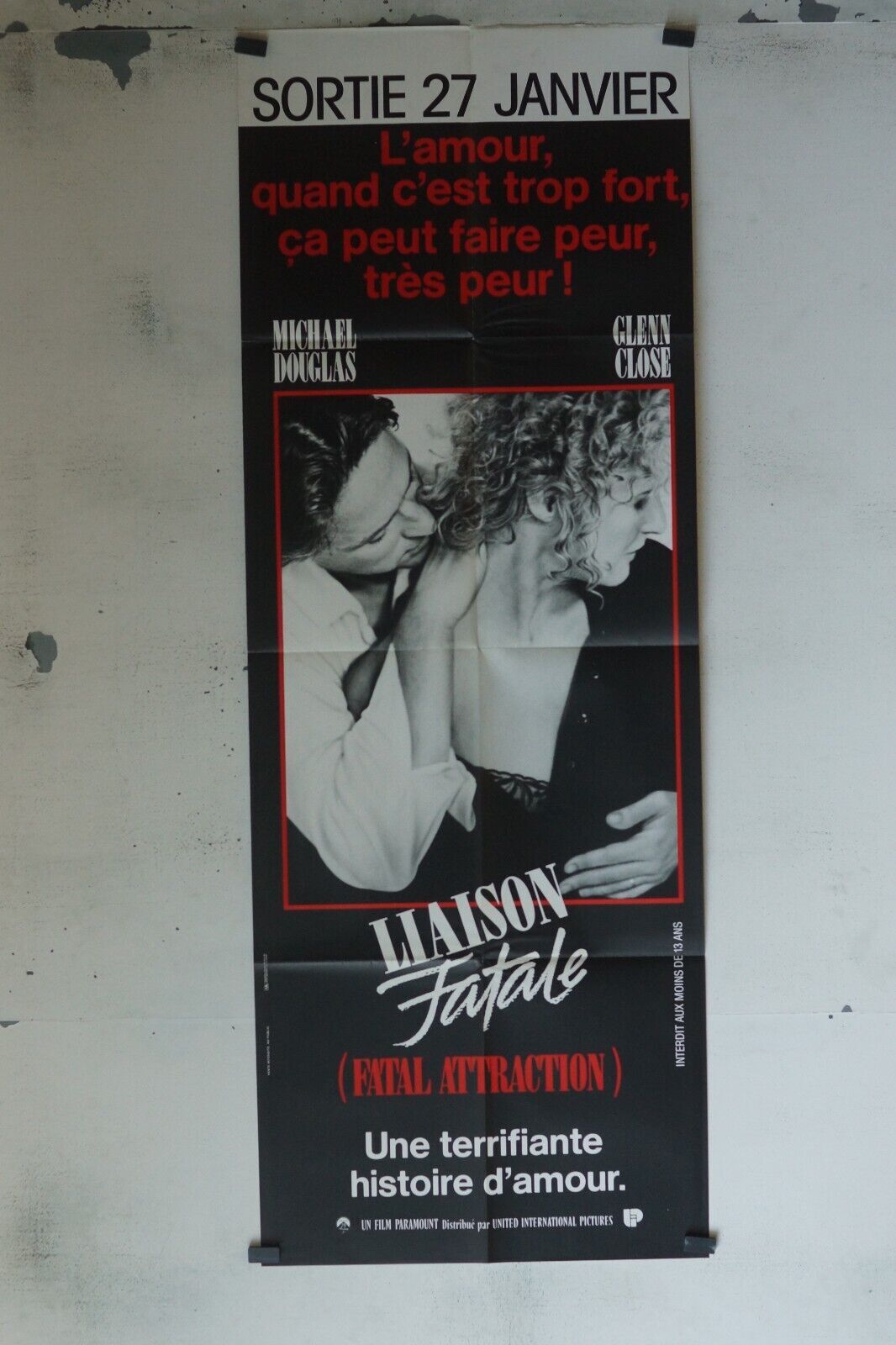 LIAISON FATALE, 60x160 ORIGINAL MOVIE POSTER MICHAEL DOUGLAS