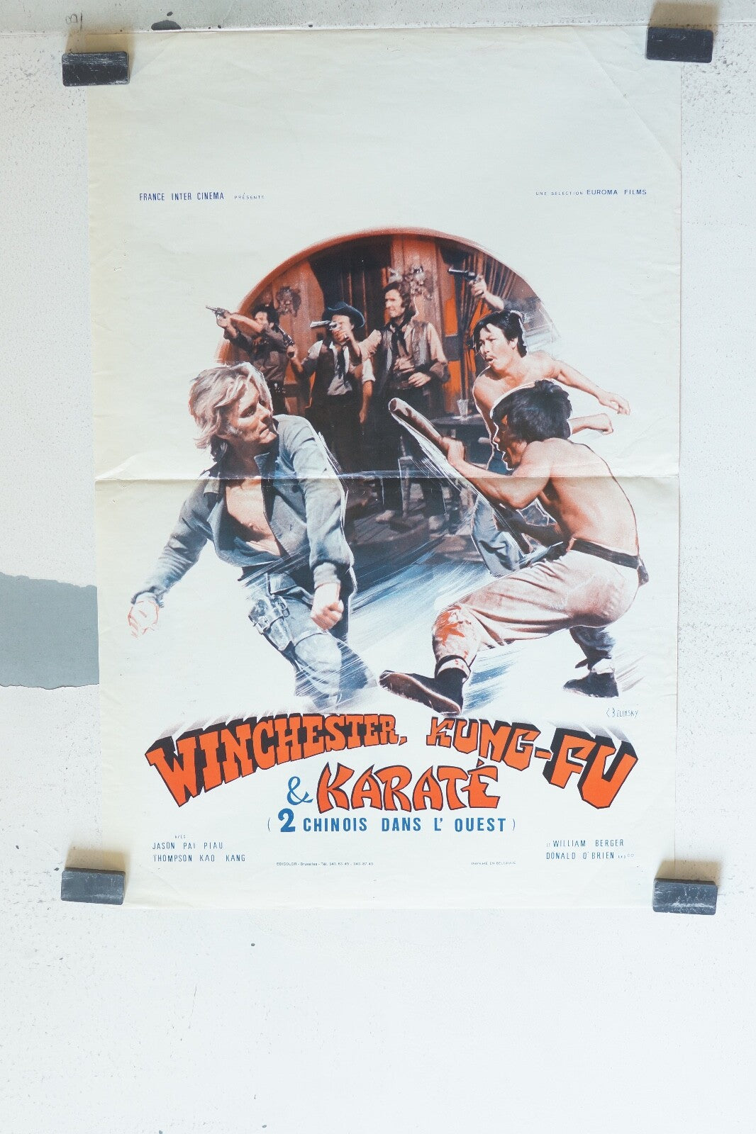 WINCHESTER KUNG-FU & KARATE POSTER ORIGINAL 53x36 Jason Pai Piao , Winnie Pei