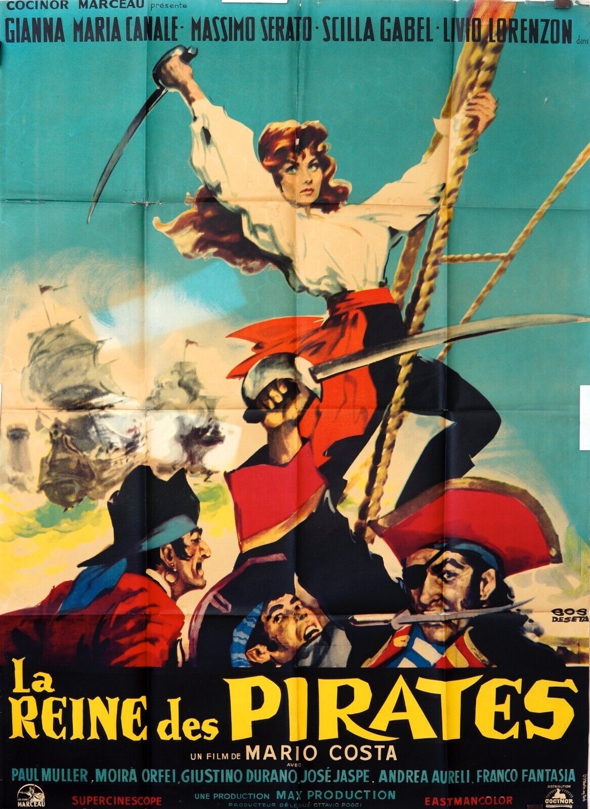 LA REINE DES PIRATES MOVIE POSTER ORIGINAL (120x160) GIANNA MARIA CANALE