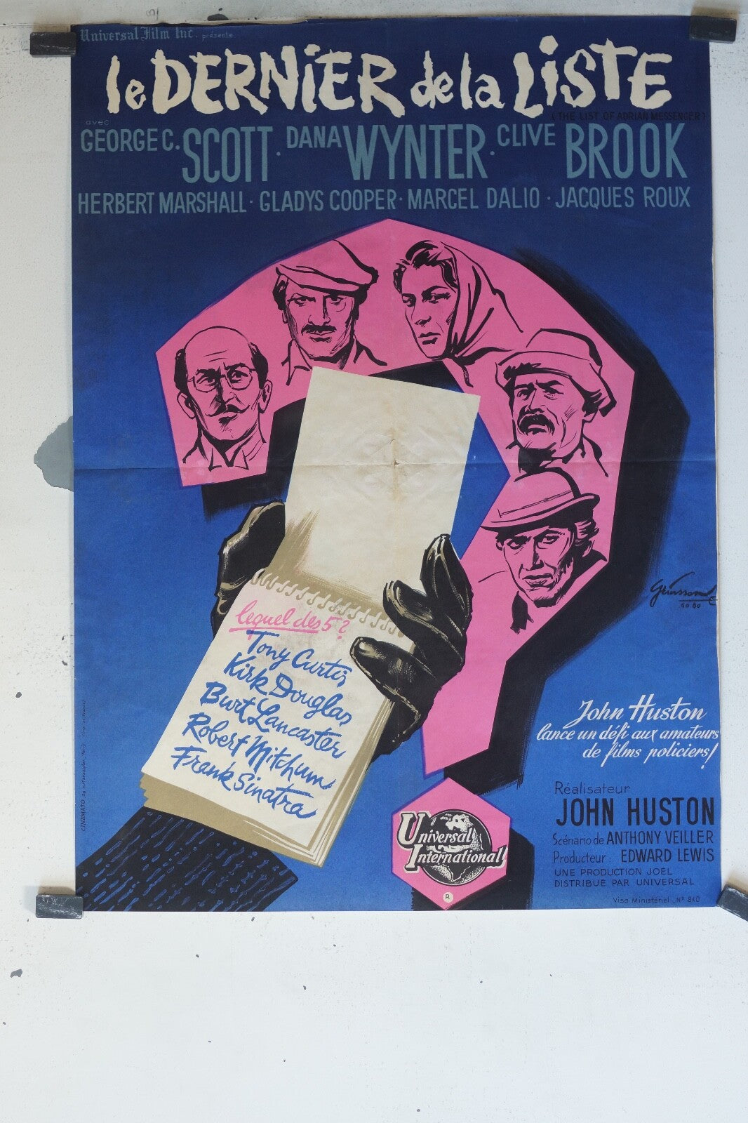 DERNIER DE LA LISTE MOVIE POSTER ORIGINAL (55X75) George C.Scott ,John Merivale