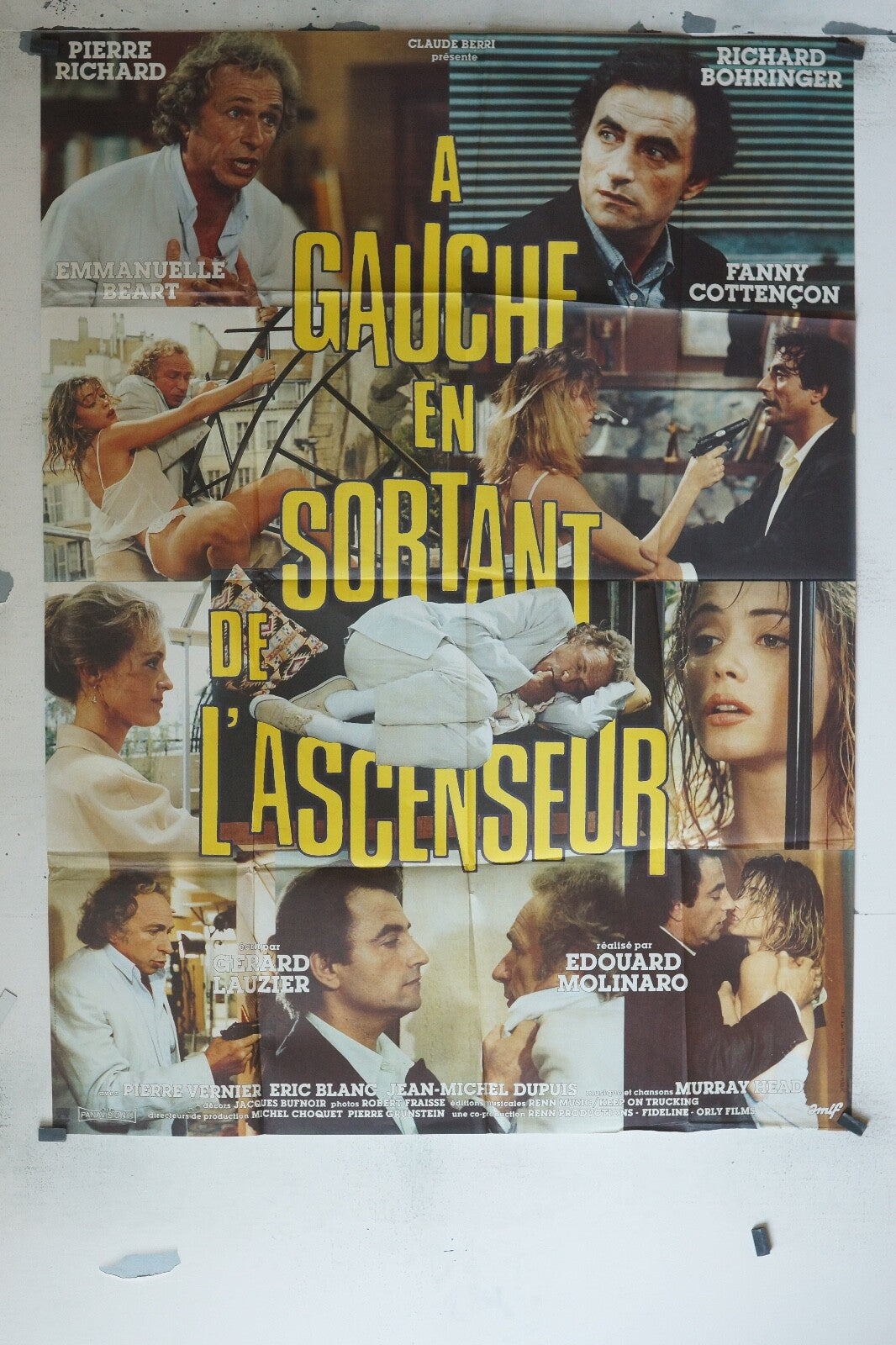 A GAUCHE EN SORTANT DE L’ASCENSEUR MOVIE POSTER ORIGINAL 120x160 PIERRE RICHARD