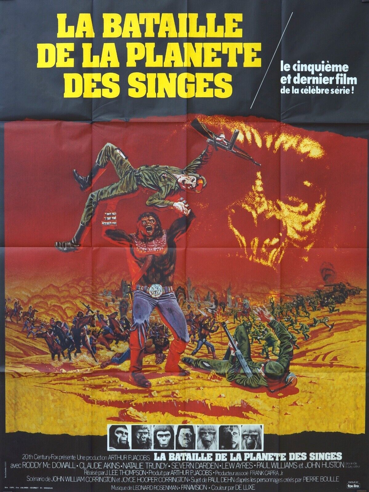 LA BATAILLE DE LA PLANÈTE DES SINGES ORIGINAL MOVIE POSTER 120x160 RODDY MC
