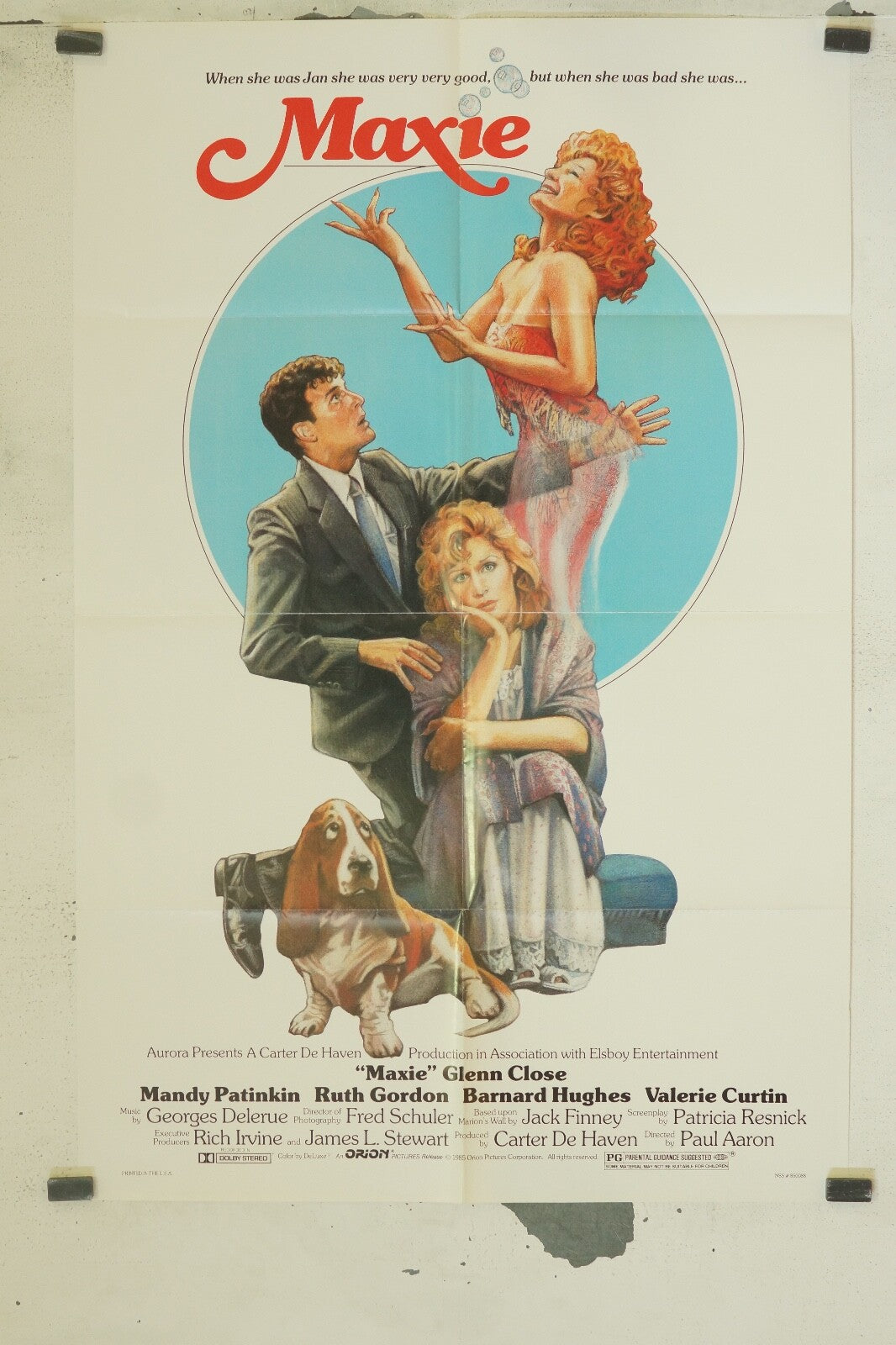 MAXIE 70x100 ORIGINAL MOVIE POSTER GLENN CLOSE – MANDY PATINKIN