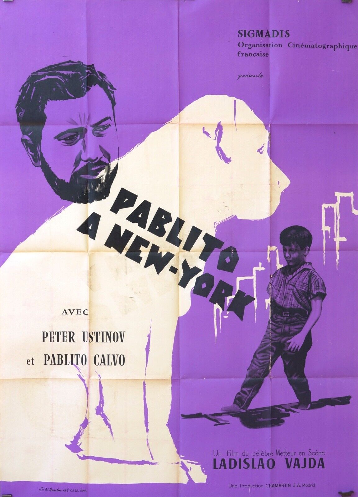 PABLITO À NEW-YORK MOVIE POSTER ORIGINAL 120x160 PETER USTINOV