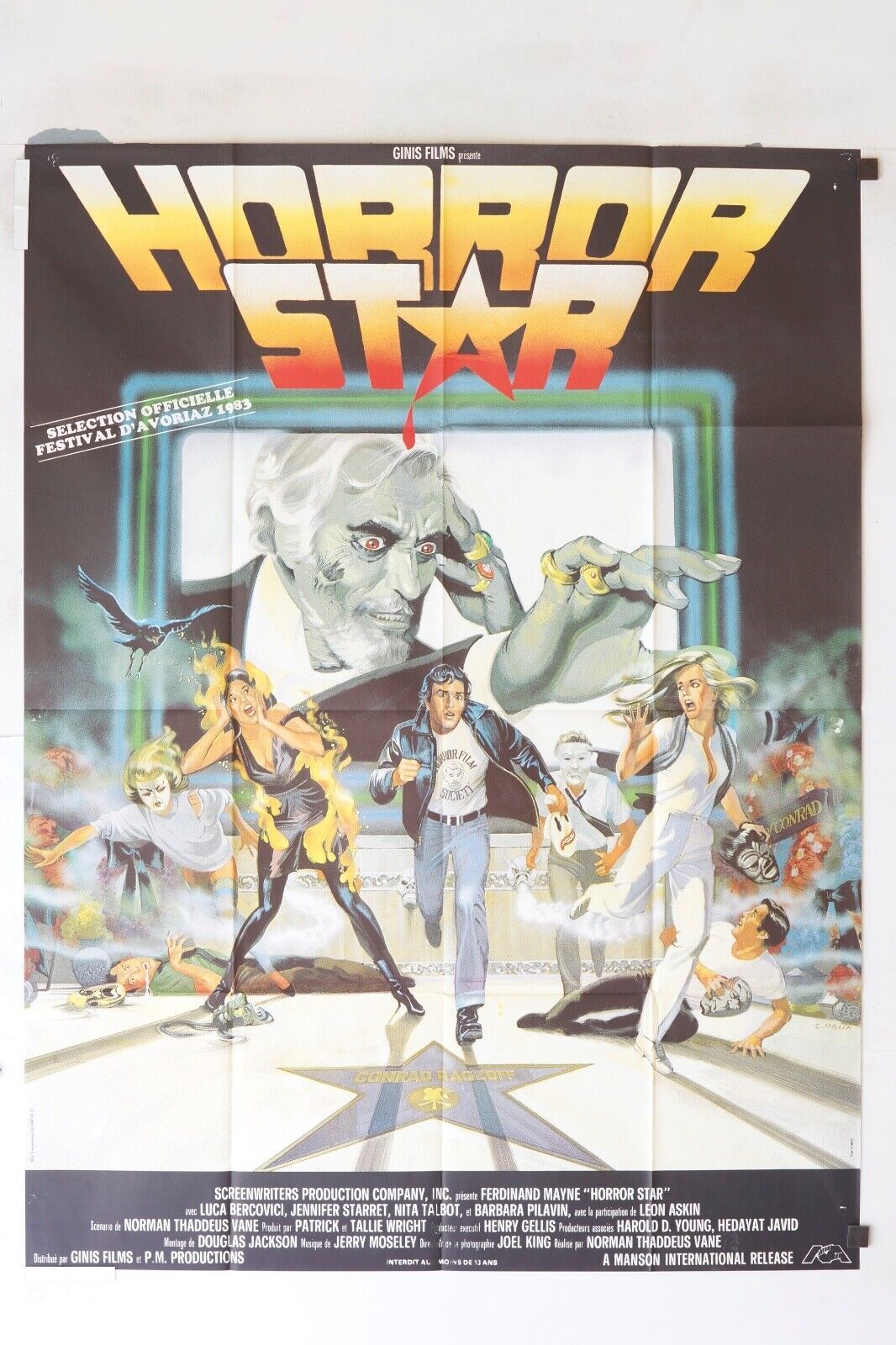 HORROR STAR MOVIE POSTER ORIGINAL 120x160 LUCA BERCOVICI