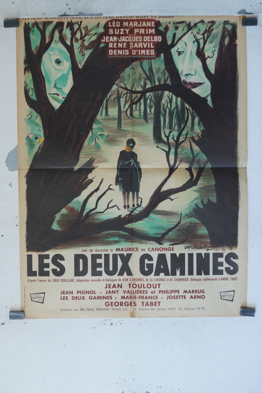 LES DEUX GAMINES 120X160 ORIGINAL POSTER LEO MARJANE – SUZY