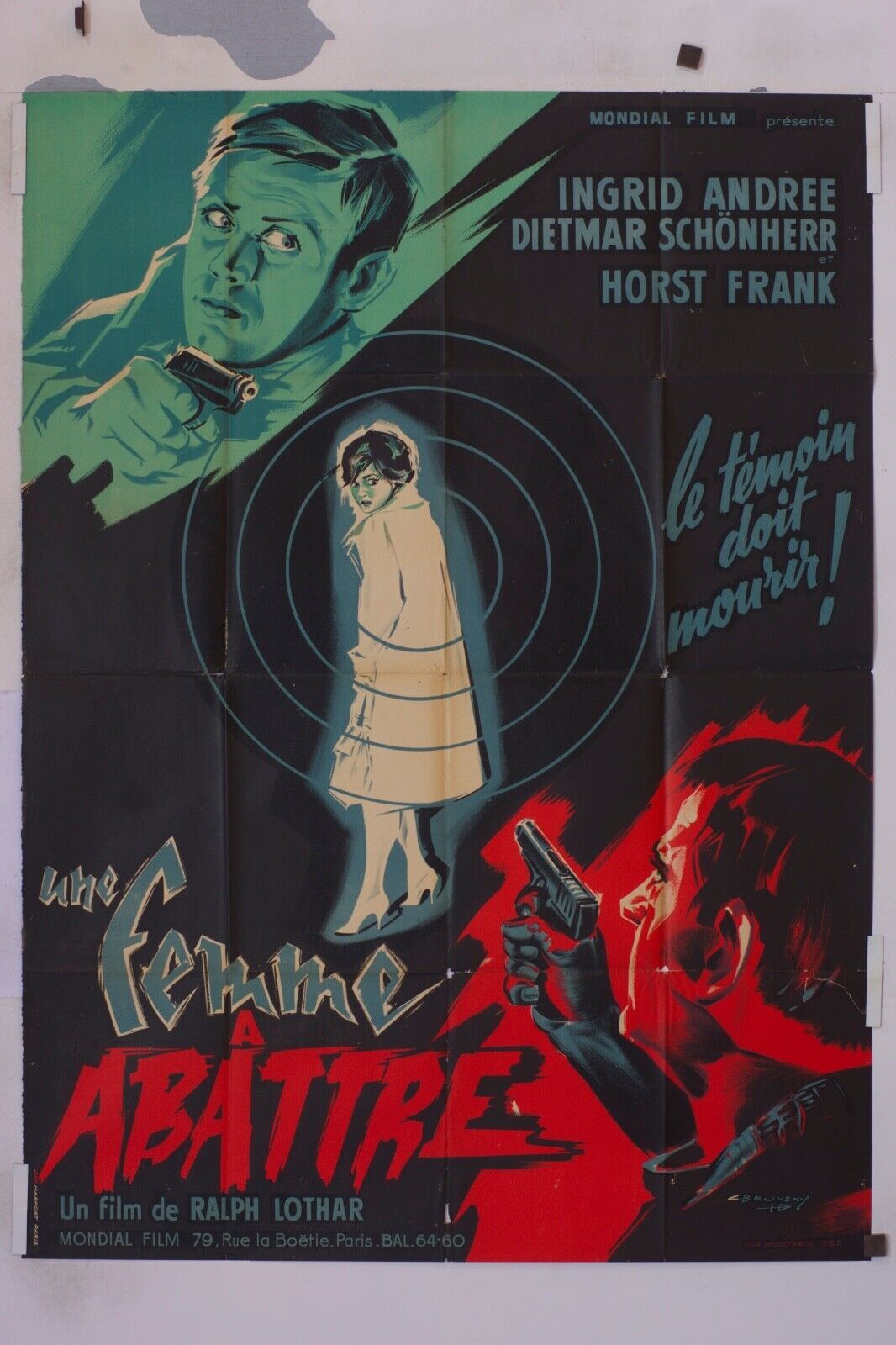 UNE FEMME À ABATTRE MOVIE POSTER ORIGINAL 120x160 INGRID ANDRÉE