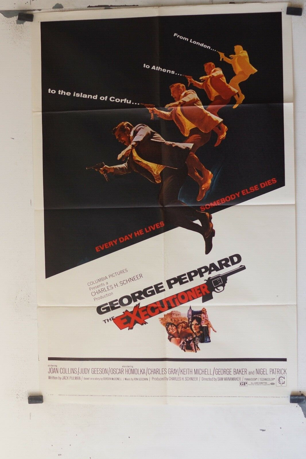 THE EXECUTIONER POSTER ORIGINAL 69x103, Sam Wanamaker, George Peppard