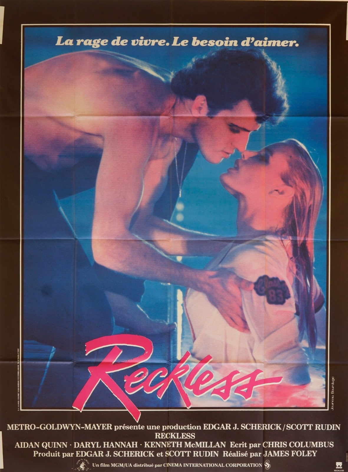 RECKLESS AIDAN QUINN ORIGINAL POSTER ORIGINAL 120x160