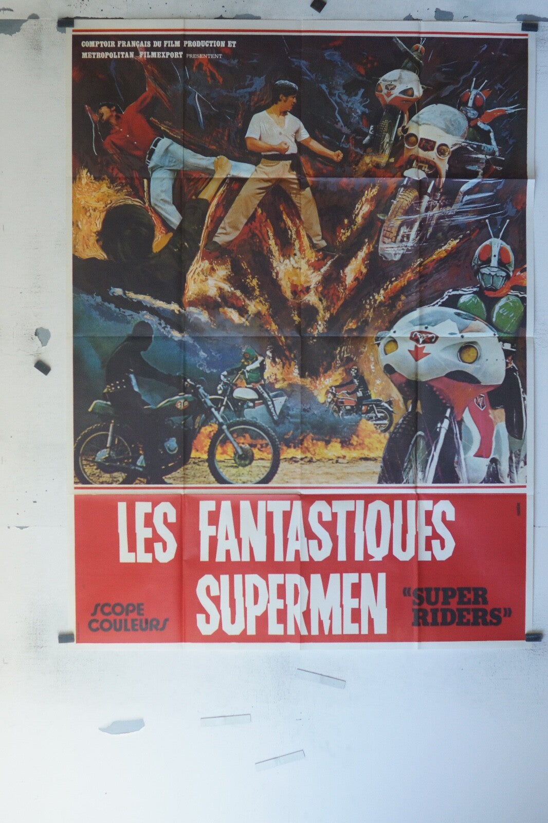 LES FANTASTIQUES SUPERMEN MOVIE POSTER ORIGINAL 120x160 SUPER RIDERS