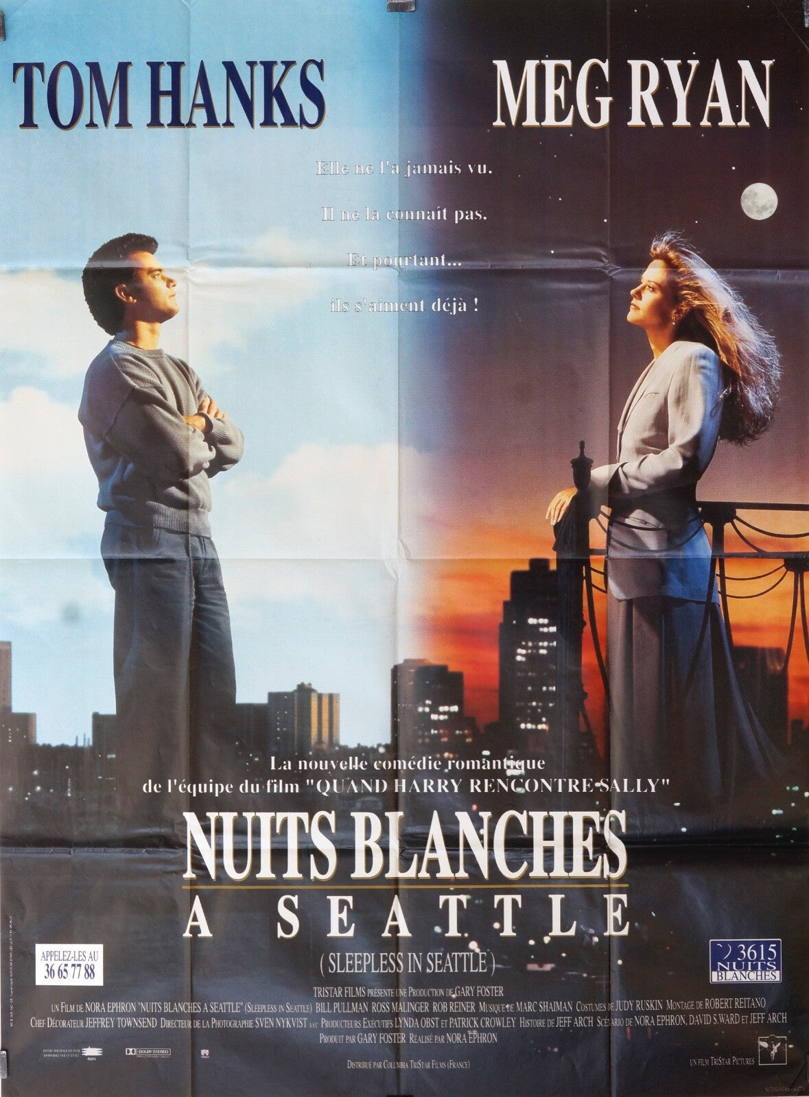 NUITS BLANCHE À SEATLE, TOM HANKS, movie poster original (120x160)