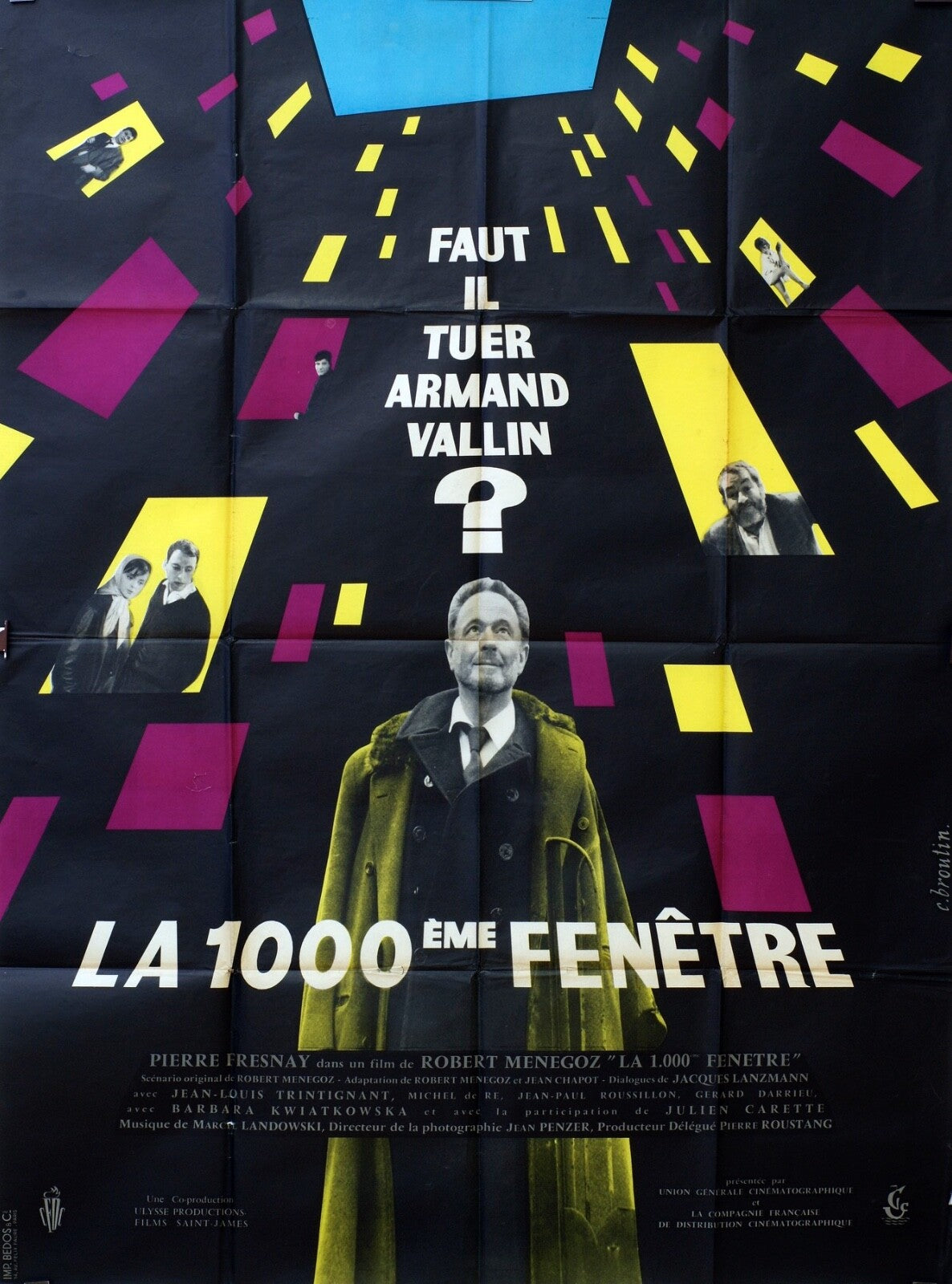 LA 1000 EME FENÊTRE ORIGINAL MOVIE POSTER 120x160 PIERRE FRESNEY