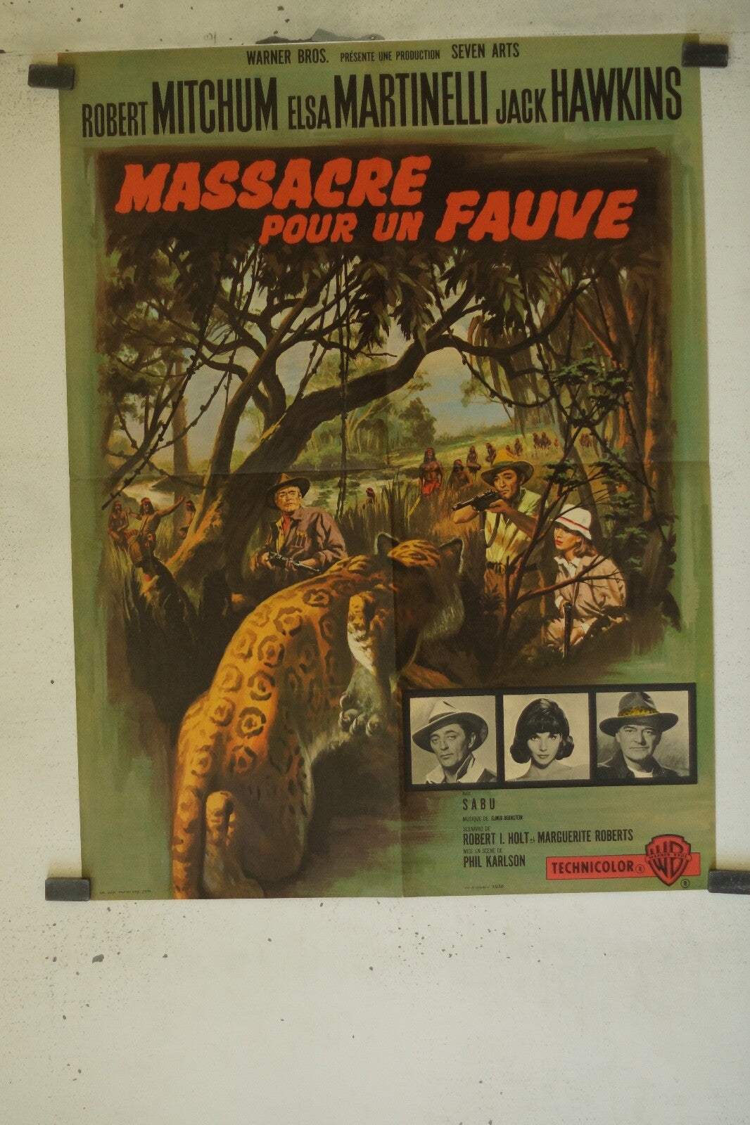 MASSACRE POUR UN FAUVE MOVIE POSTER ORIGINAL (60X80) ROBERT MITCHUM