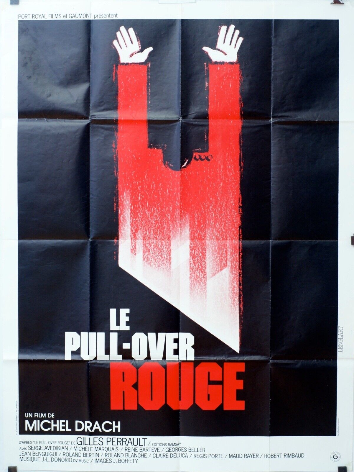 LE PULL-OVER ROUGE MOVIE POSTER ORIGINAL 120x160 LINDA BLAIR