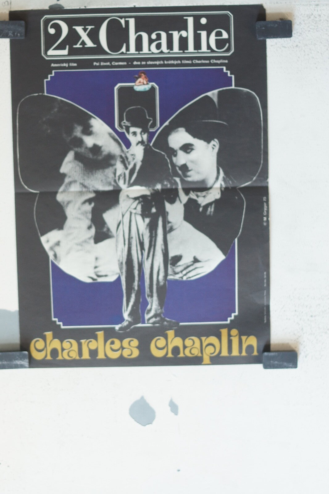 2X CHARLIE MOVIE POSTER ORIGINAL 40x29 Charlie chaplin