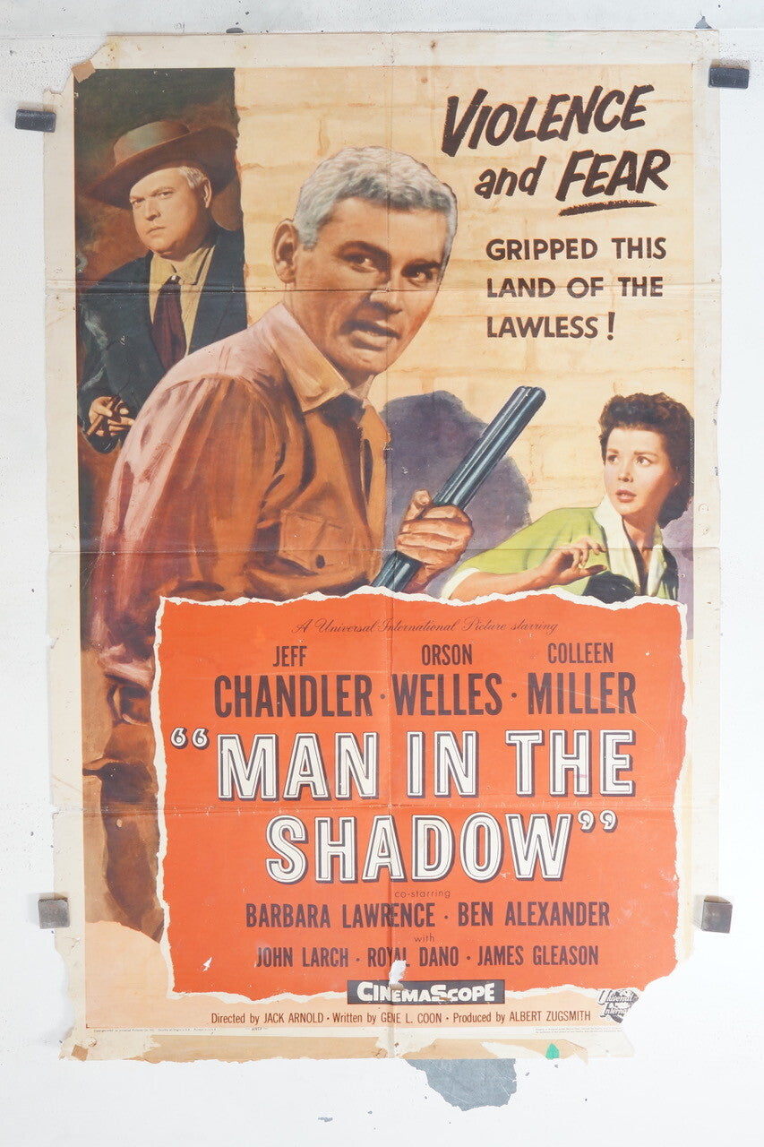 MAN IN THE SHADOW MOVIE POSTER ORIGINAL 69x103 Jeff Chandler , Orson Welles