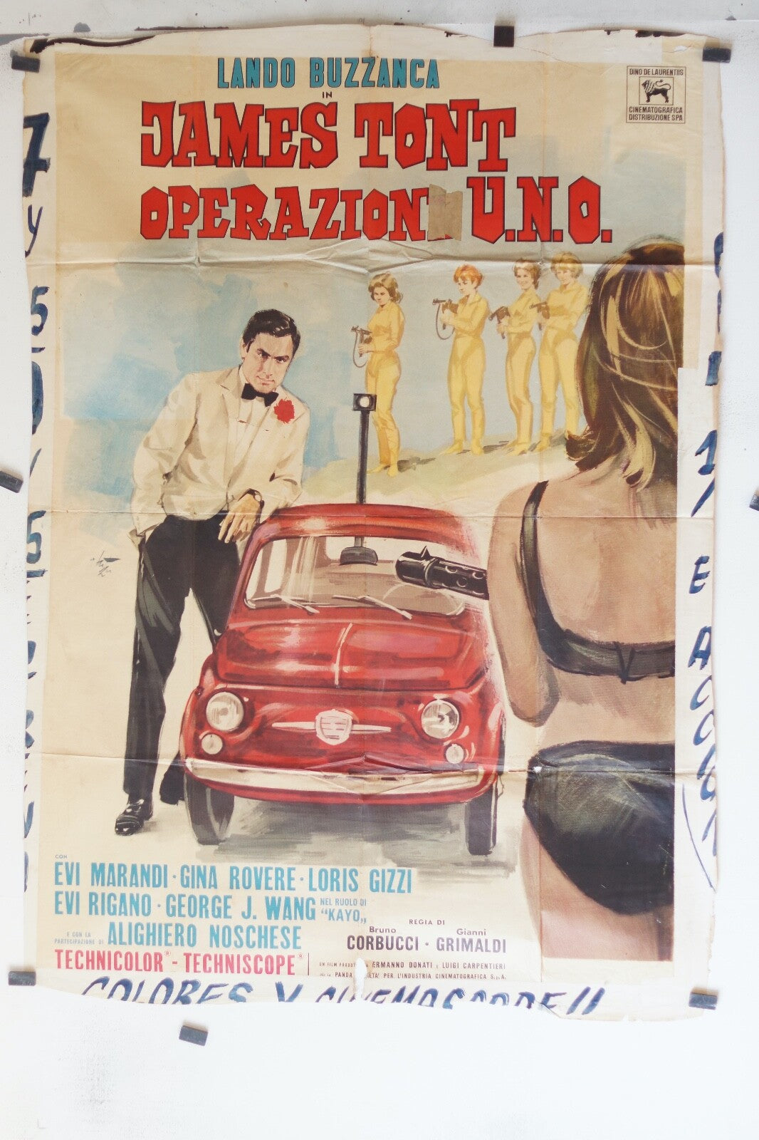 JAMES TONT OPERAZIONE U.N.O MOVIE POSTER ORIGINAL120x160 Lando Buzzanca