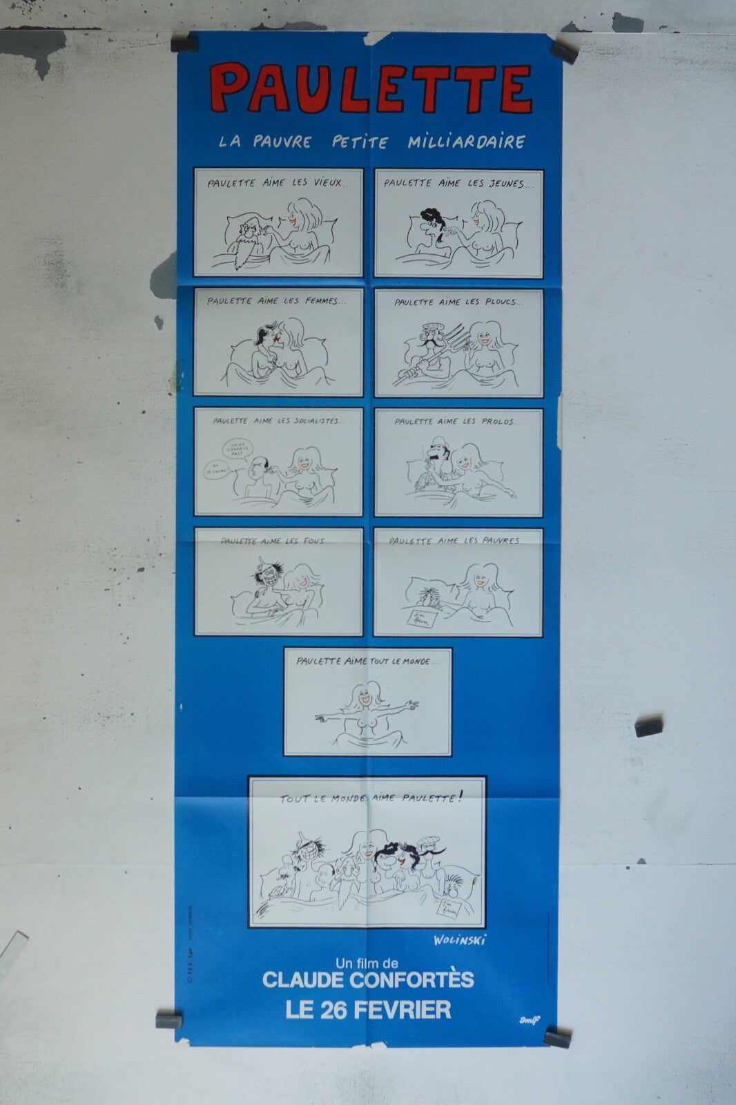 PAULETTE MOVIE POSTER ORIGINAL 60x160 CLAUDE CONFORTÈS