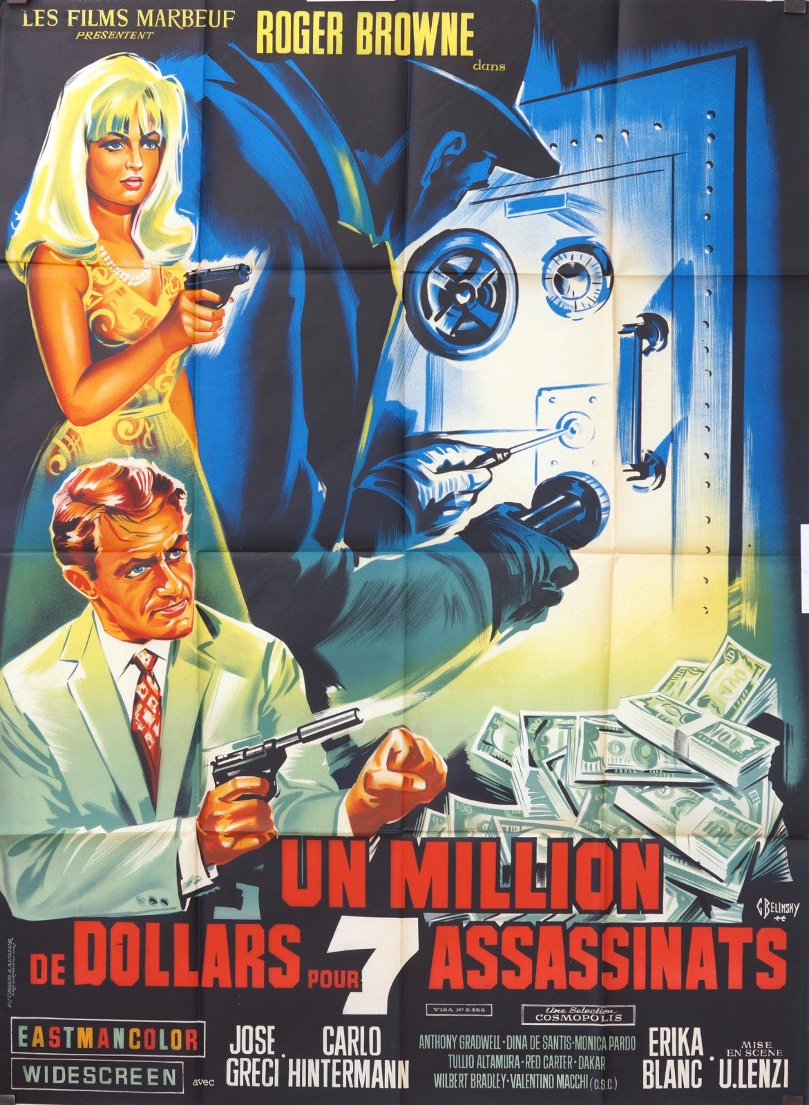 UN MILLION DE DOLLARS POUR 7 ASSASSINATS ROGER MOVIE POSTER ORIGINAL 120x160