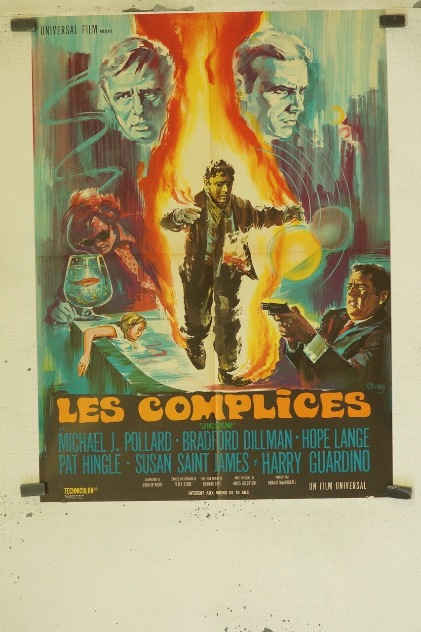 LES COMPLICES 60X80 MOVIE POSTER ORIGINAL MICHAEL J.POLLARD – BRADFROD DILLMAN