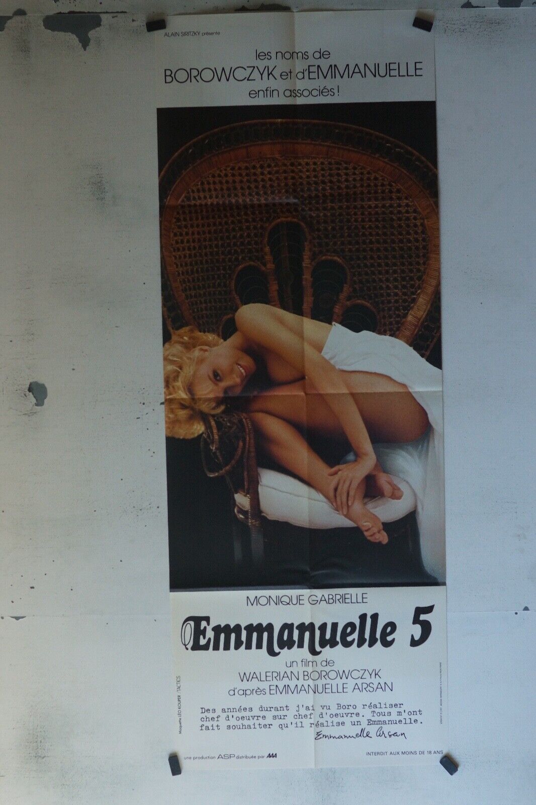 EMMANUELLE 5 POSTER ORIGINAL 60x160 MONIQUE GABRIELLE