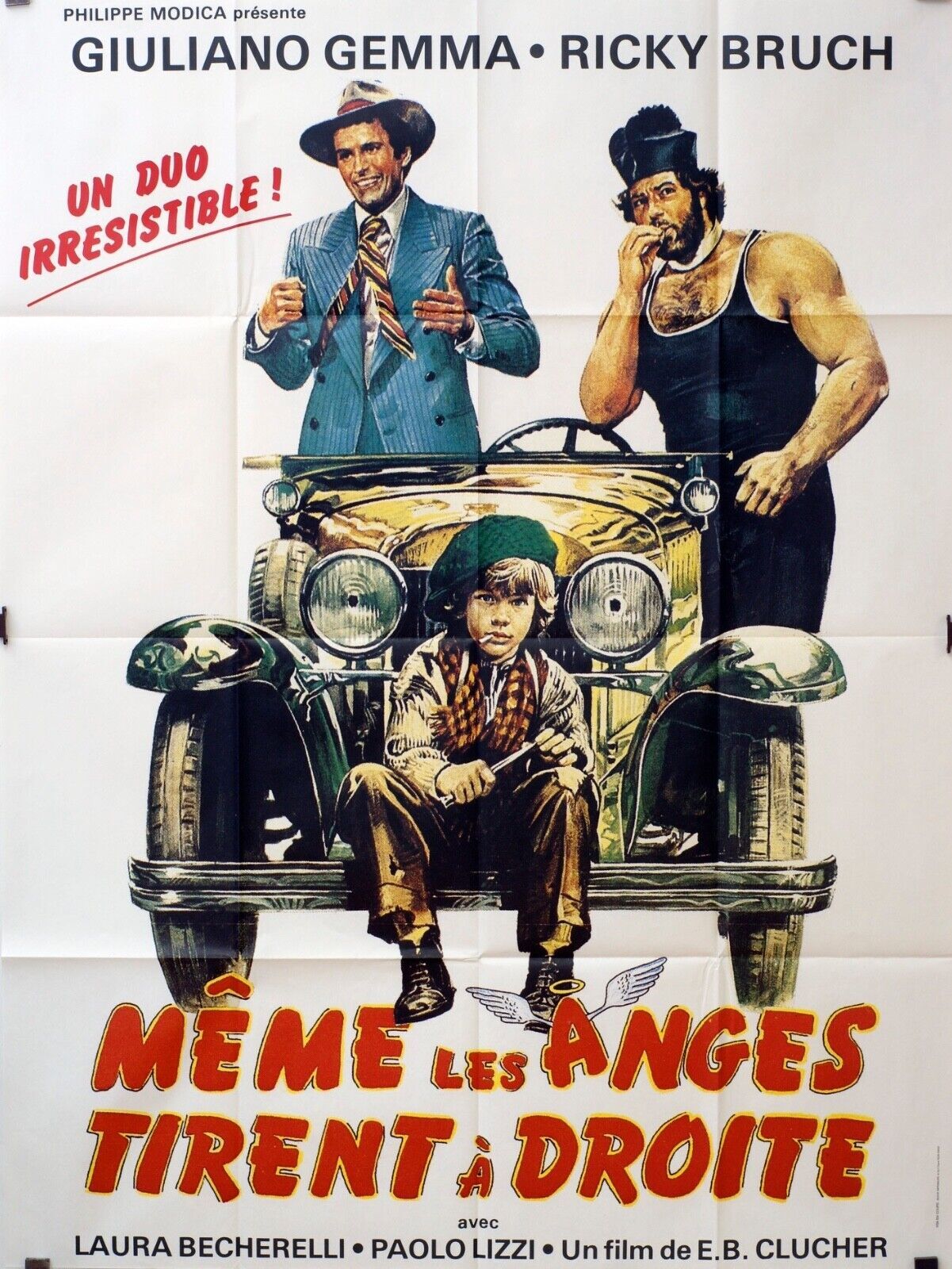 MÊME LES ANGES TIRENT À DROITE MOVIE POSTER 120x160 GIULIANO GEMMA