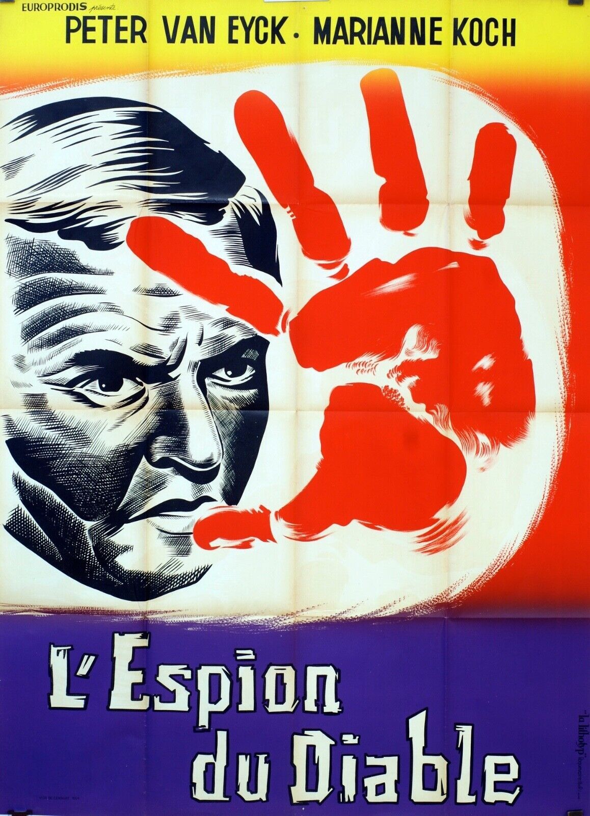 L’ESPION DU DIABLE Original Movie Poster 120X160 PETER VAN EYCK
