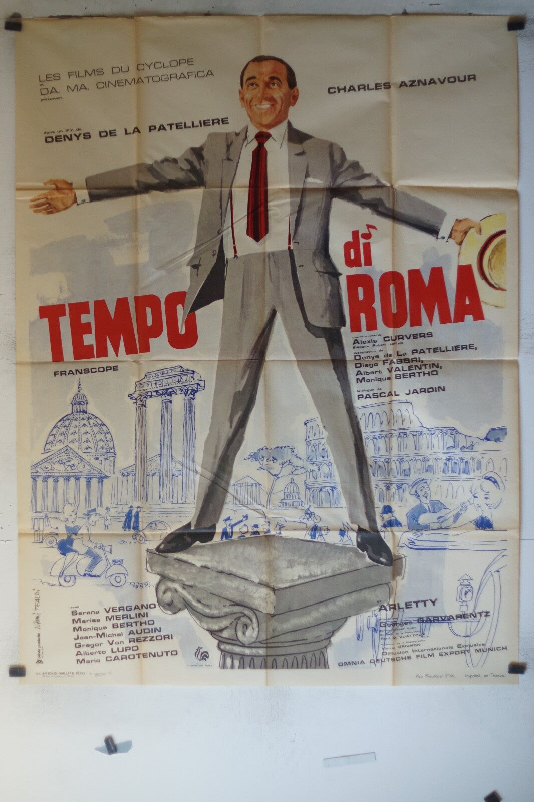 TEMPO DI ROMA MOVIE POSTER ORIGINAL (120x160 ) Arletty, Gregor von Rezzori