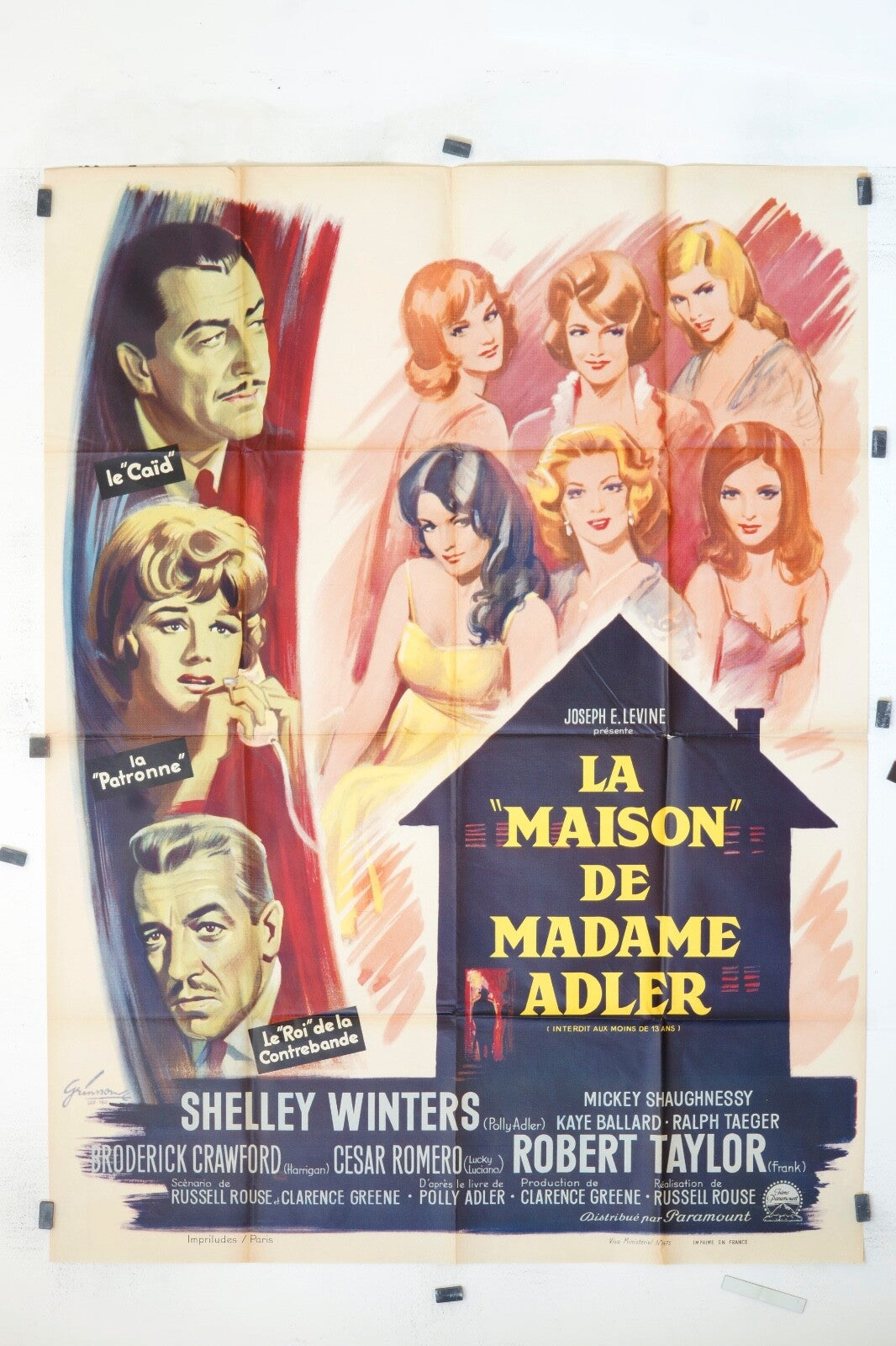 LA MAISON DE MADAME ADLER SHELLEY WINTERS ORIGINAL MOVIE POSTER 120x160
