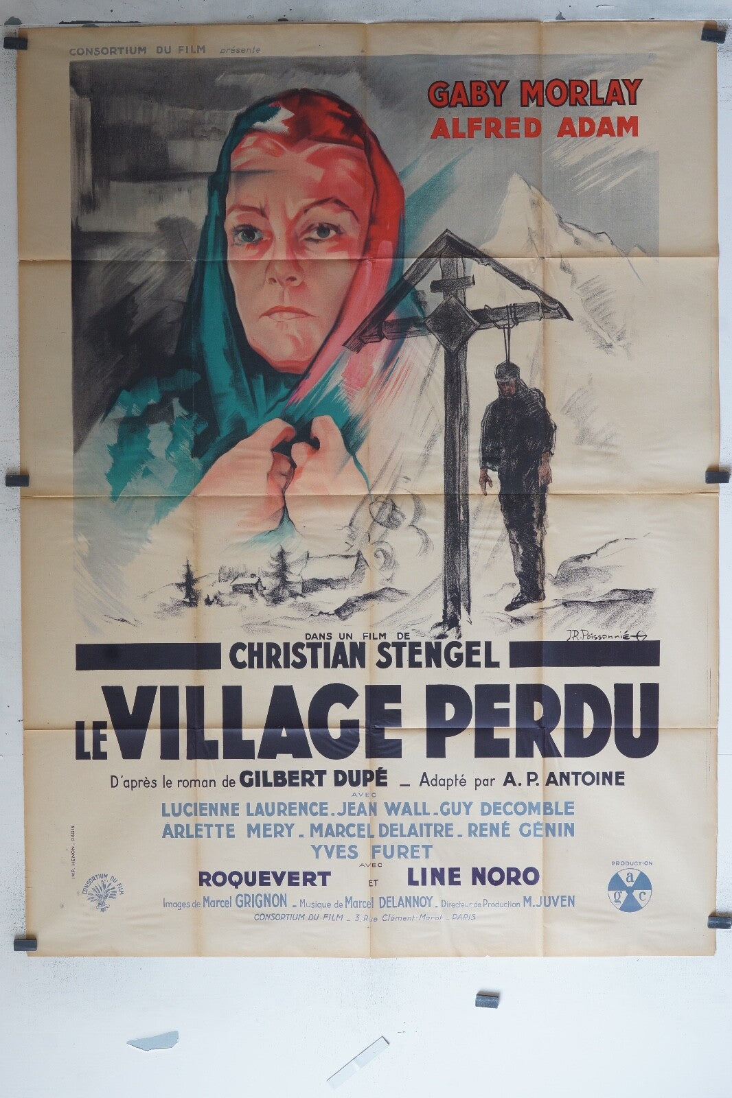 VILLAGE PERDU (LE) MOVIE POSTER ORIGINAL 120x160 , Gaby Morlay