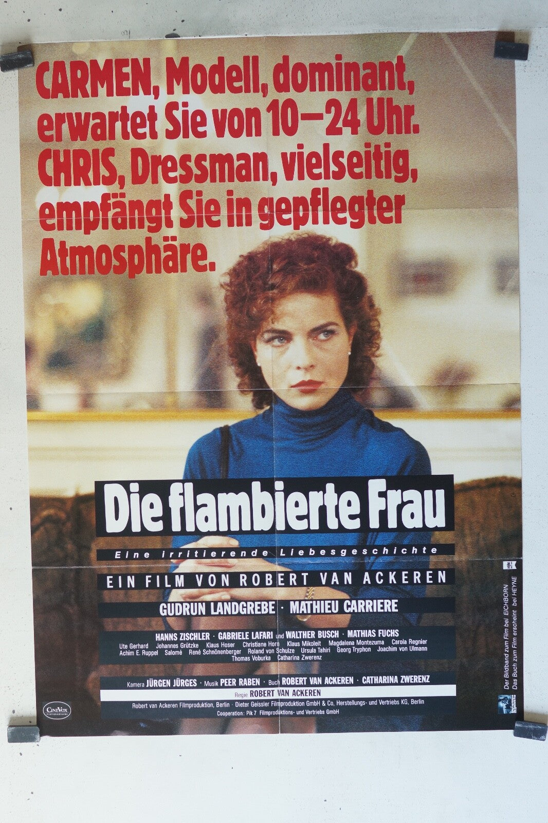 DIE FLAMBIERTE FRAU MOVIE POSTER ORIGINAL (60X80) Gudrun Landgrebe , Mathieu