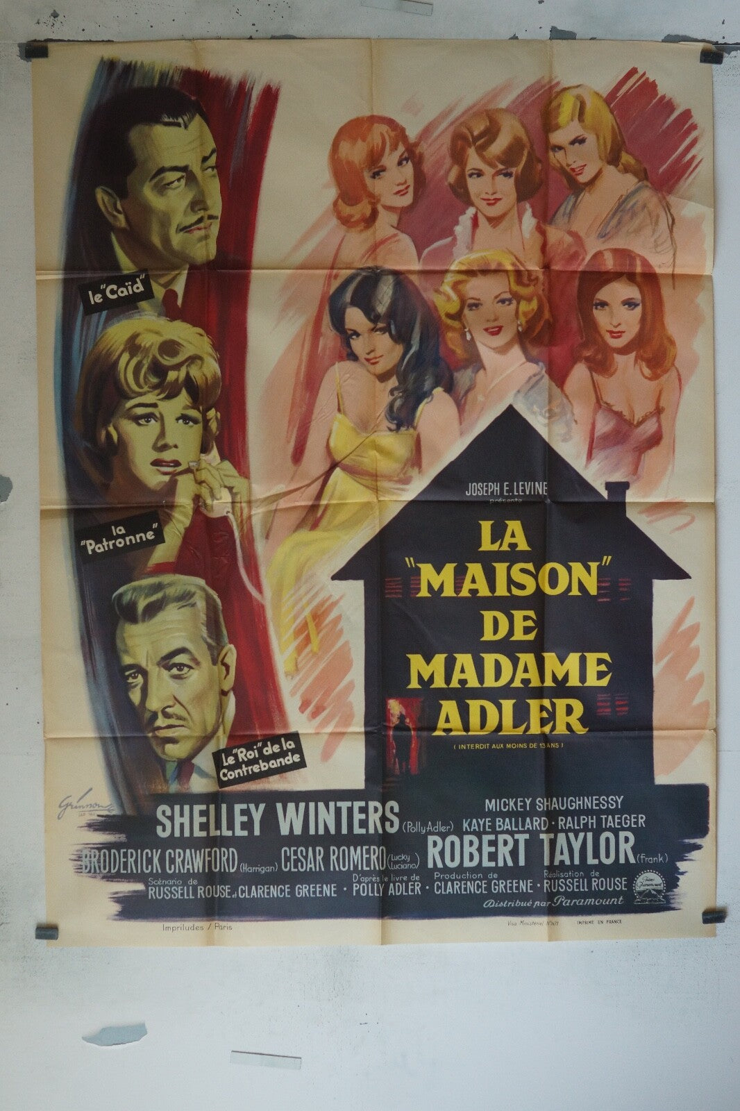 LA MAISON DE MADAME ADLER MOVIE POSTER ORIGINAL 120x160 BROEDERICK CRAWFORD