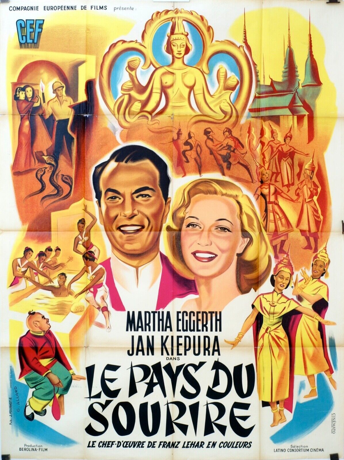 LE PAYS DU SOURIRE MOVIE POSTER ORIGINAL 120x160 MARTHA EGGERTH