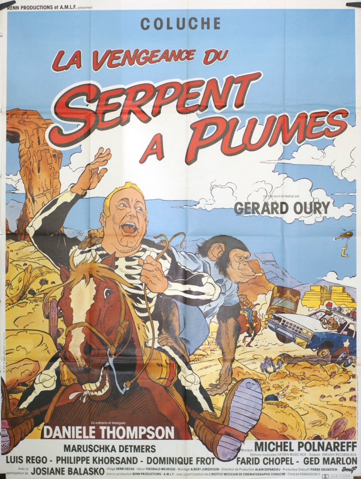 LA VENGEANCE DU SERPENT A PLUMES COLUCHE ORIGINAL MOVIE POSTER 120x160