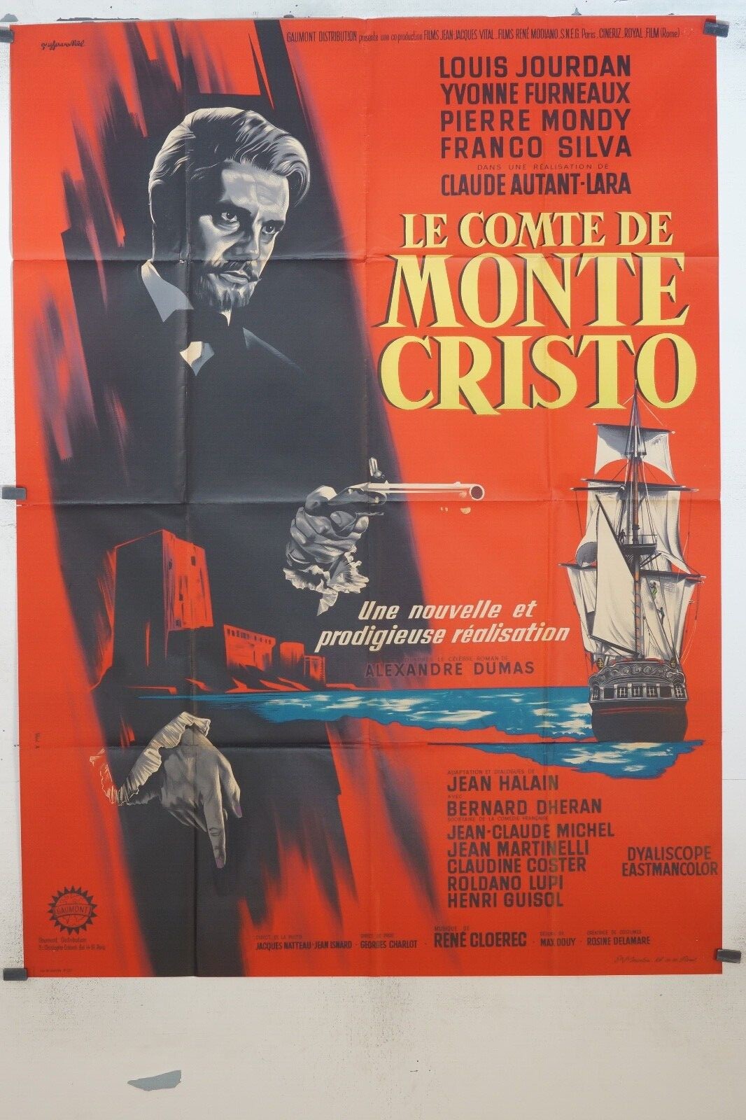 COMTE DE MONTE CRISTO (LE) ORIGINAL 120x160 LOUIS JOURDAN, FURNEAUX