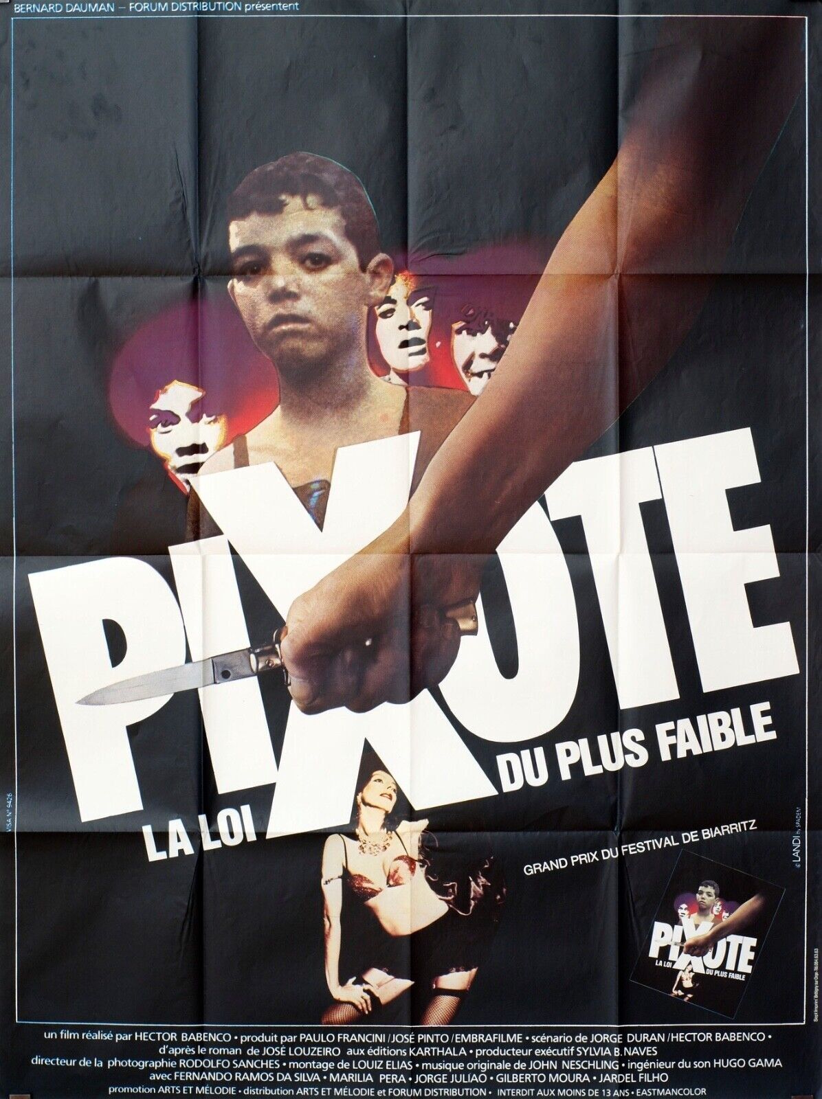 PIXOTE HECTOR BABENCO MOVIE POSTER ORIGINAL (120X160) JEAN-JACQUES VANIER