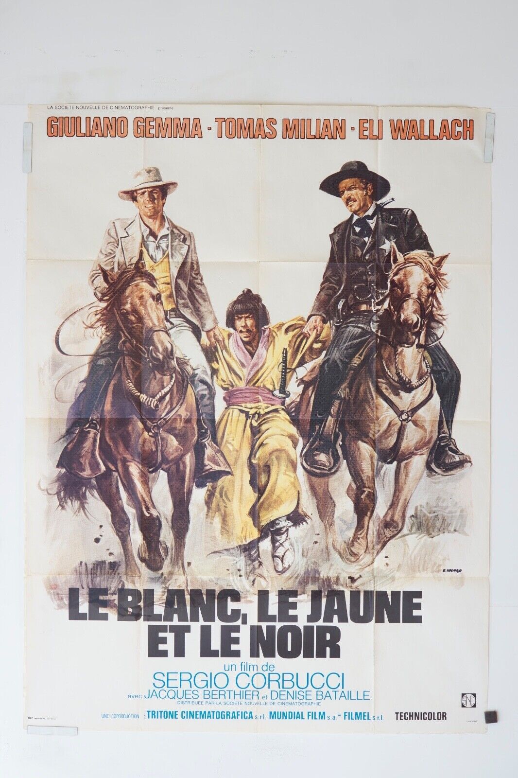 LE BLANC, LE JAUNE ET LE NOIR MOVIE POSTER ORIGINAL 120x160 GIULIANO GEMMA