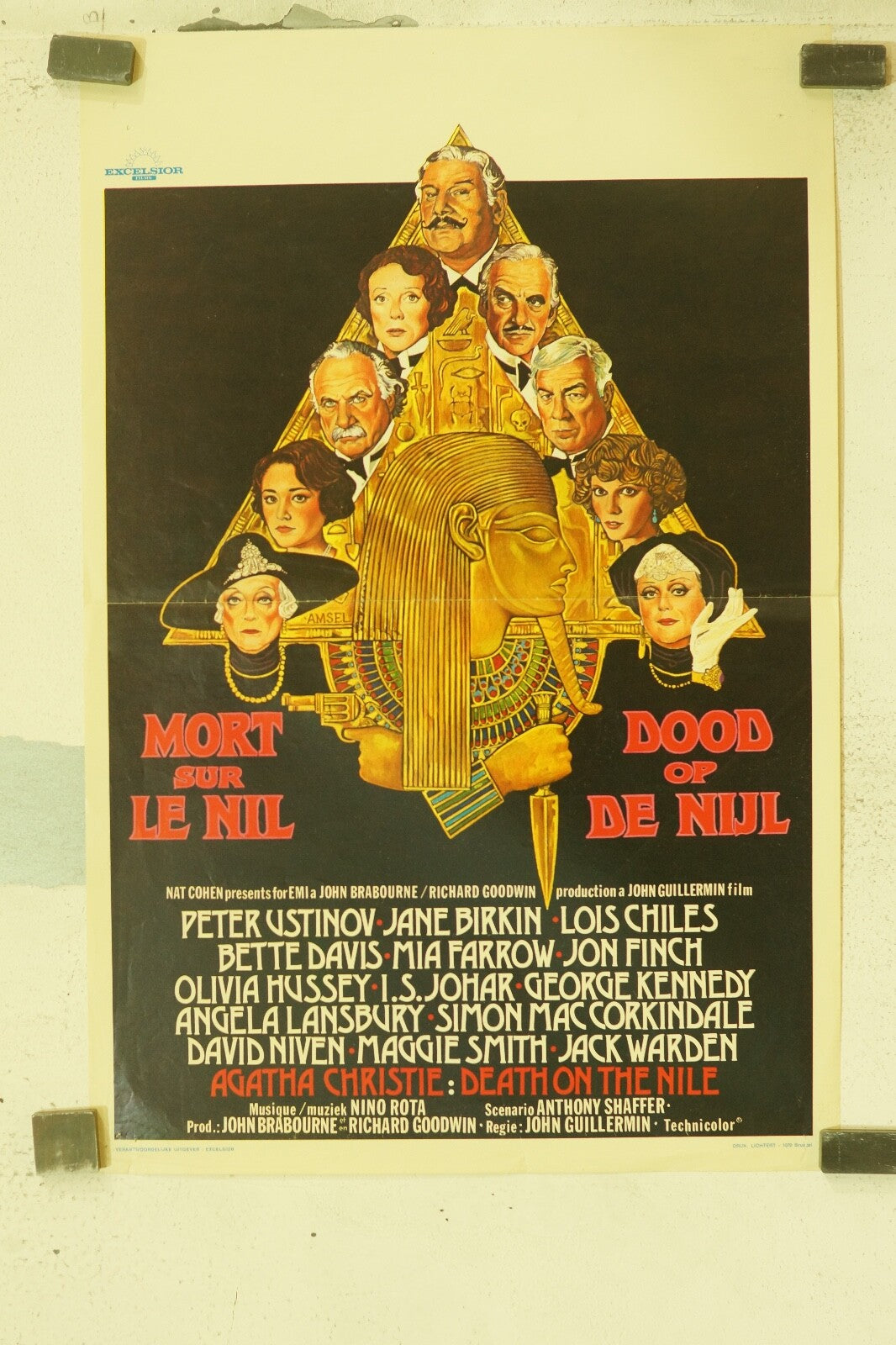 LA MORT SUR LE NIL (BELGIAN POSTER) ORIGINAL 36x53 PETER USTINOV ET JANE BIRKIN