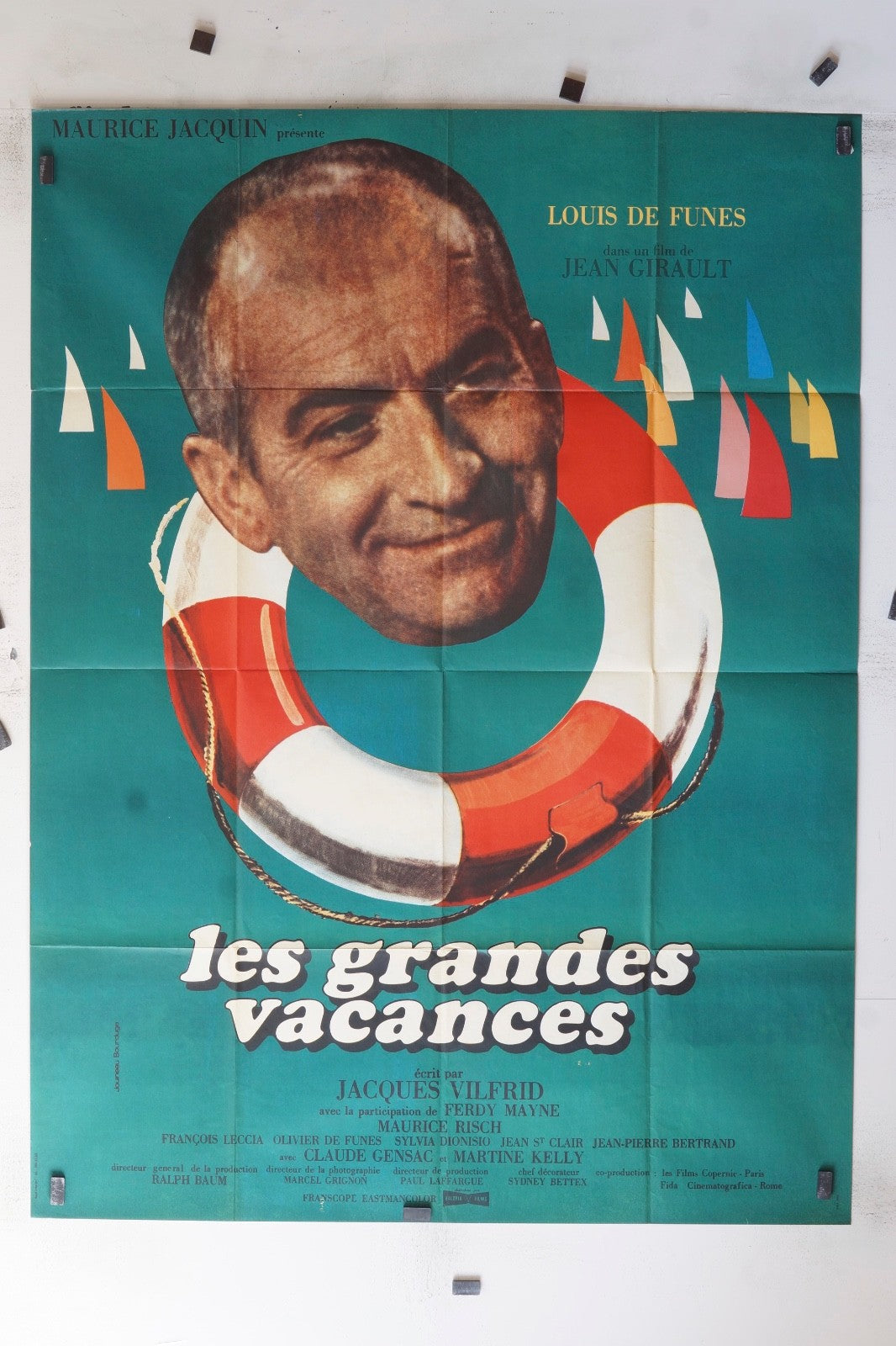 FOND BLEU LES GRANDES VACANCES LOUIS DE FUNES MOVIE POSTER ORIGINAL 120x160