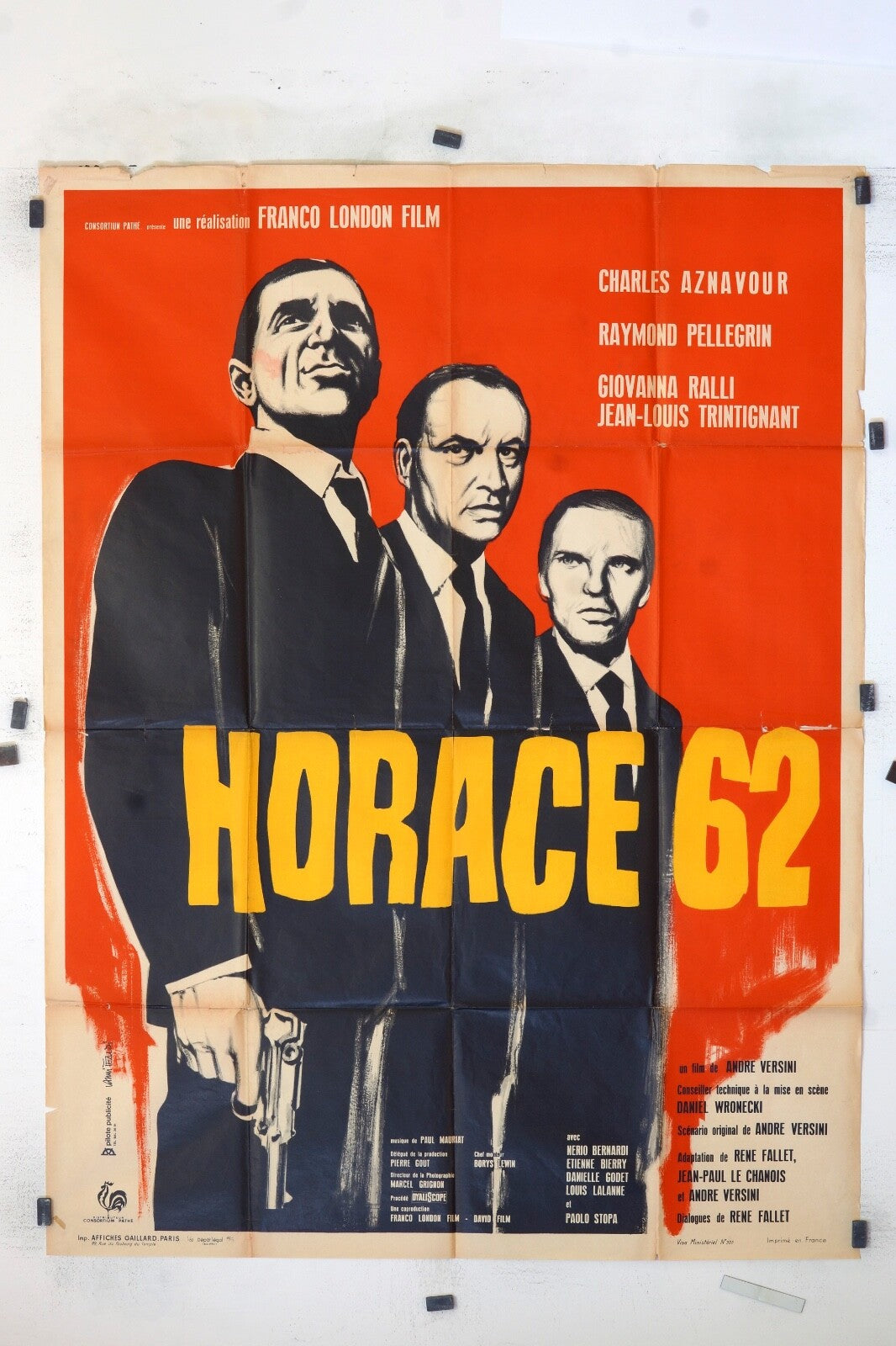 HORRACE 62 CHARLES AZNAVOUR MOVIE POSTER ORIGINAL 120x160