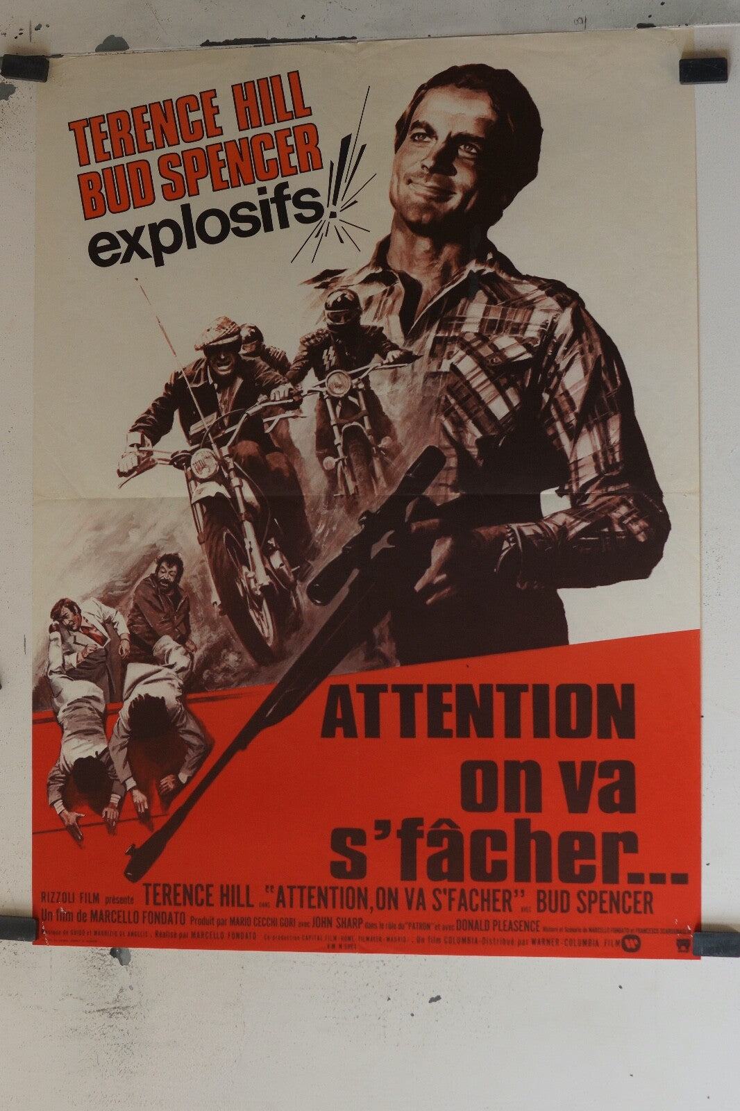 ATTENTION ON VA S’FACHER POSTER ORIGINAL (60X80) Terence Hill , Bud Spencer