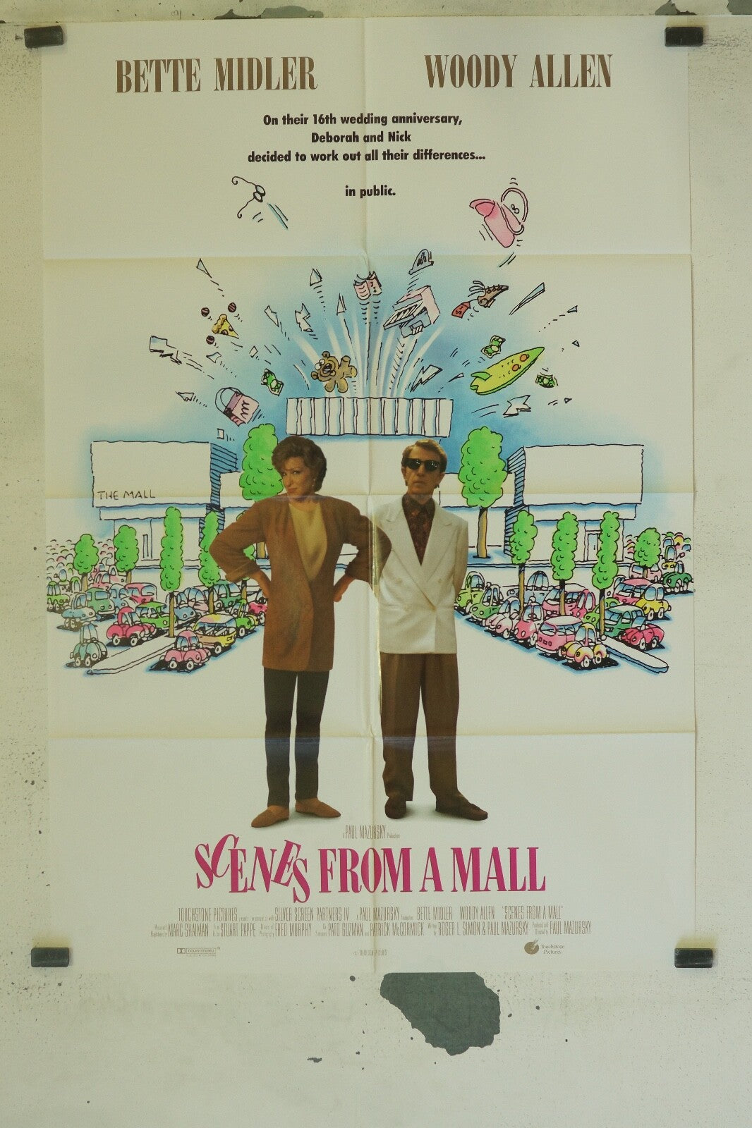 SCENES FROM A MALL (70X100) ORIGINAL MOVIE POSTER BETTE MIDLER – WOODY ALLEN