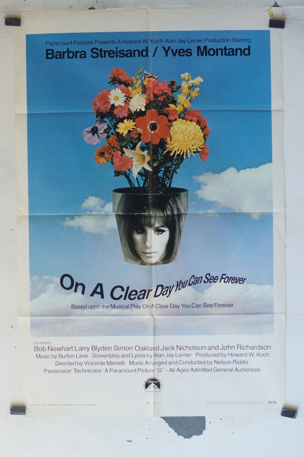ON A CLEAR DAY YOU CAN SEE FOREVER ORIGINAL MOVIE POSTER 70x106 Streisand
