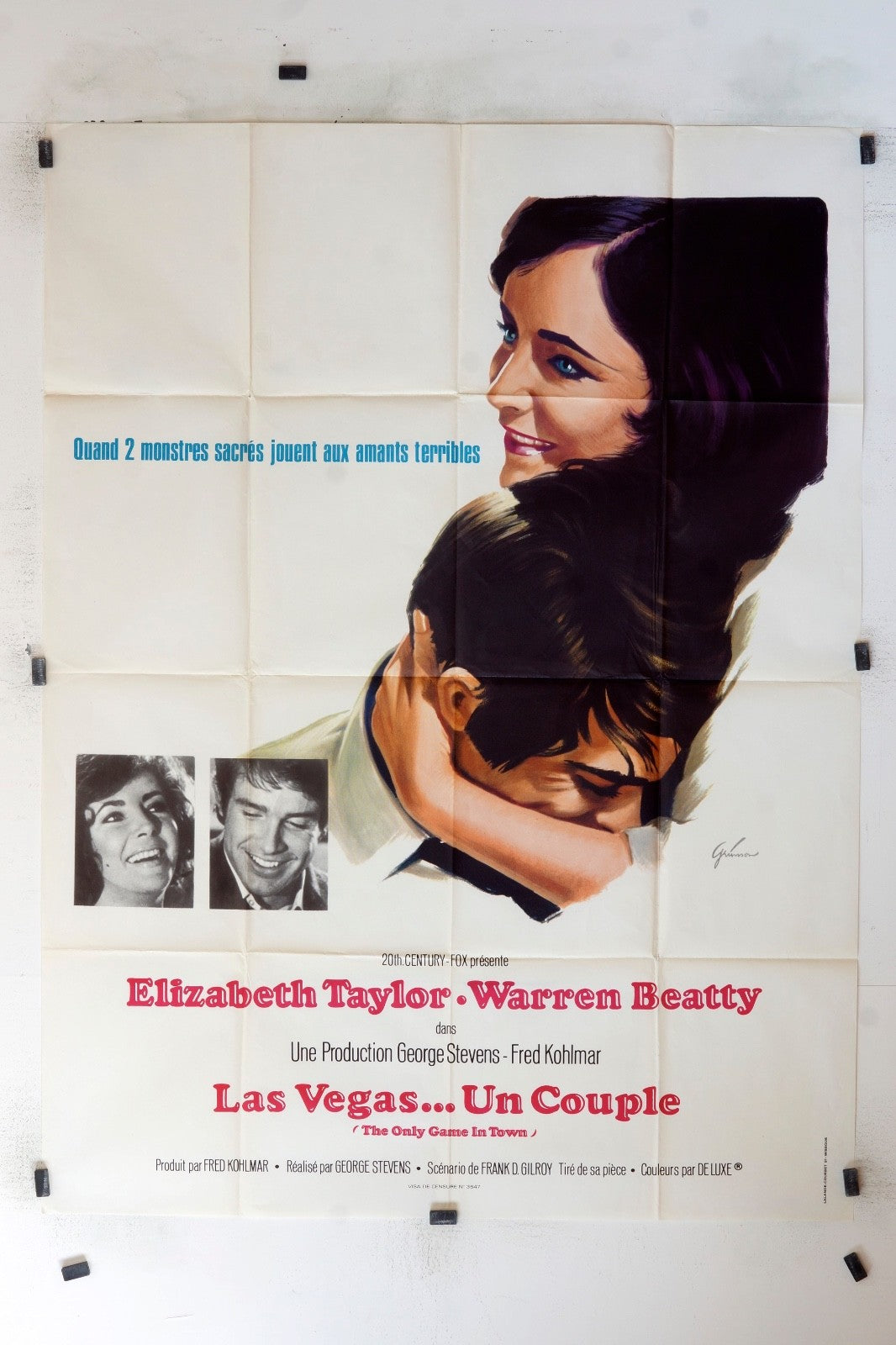 LAS VEGAS…UN COUPLE ELIZABETH TAYLOR ORIGINAL MOVIE POSTER 120x160