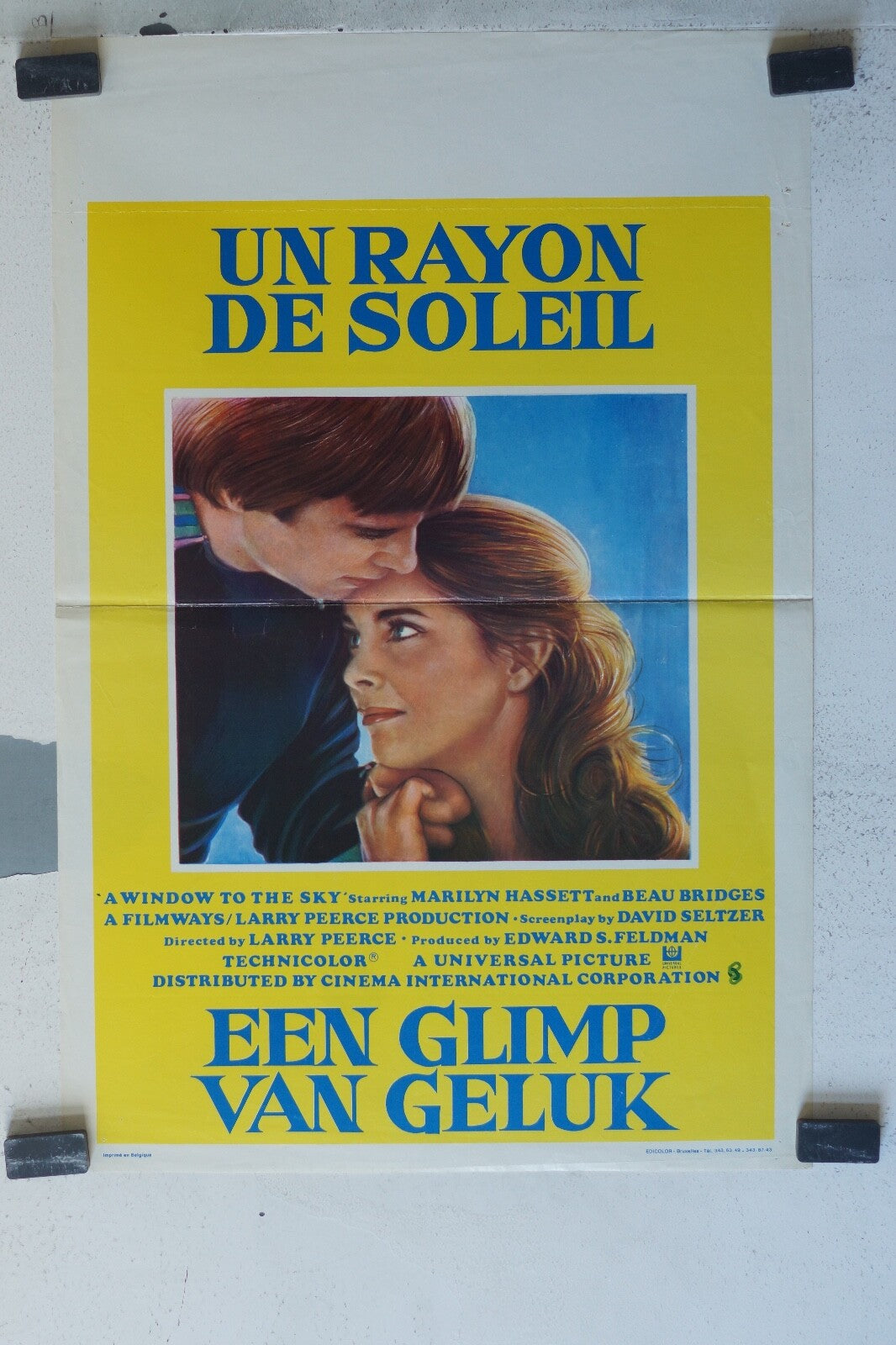 UN RAYON DE SOLEIL ORIGINAL MOVIE POSTER 36x55 Marilyn Hassett , Beau bridges