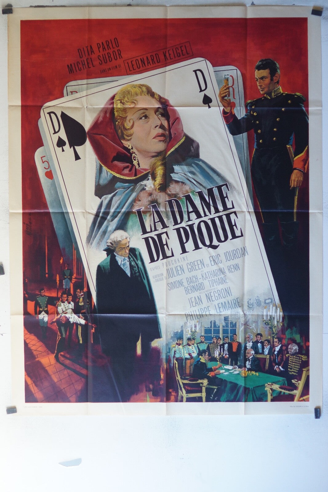DAME DE PIQUE (LA) MOVIE POSTER ORIGINAL120x160 Dita Parlo , Michel Subor